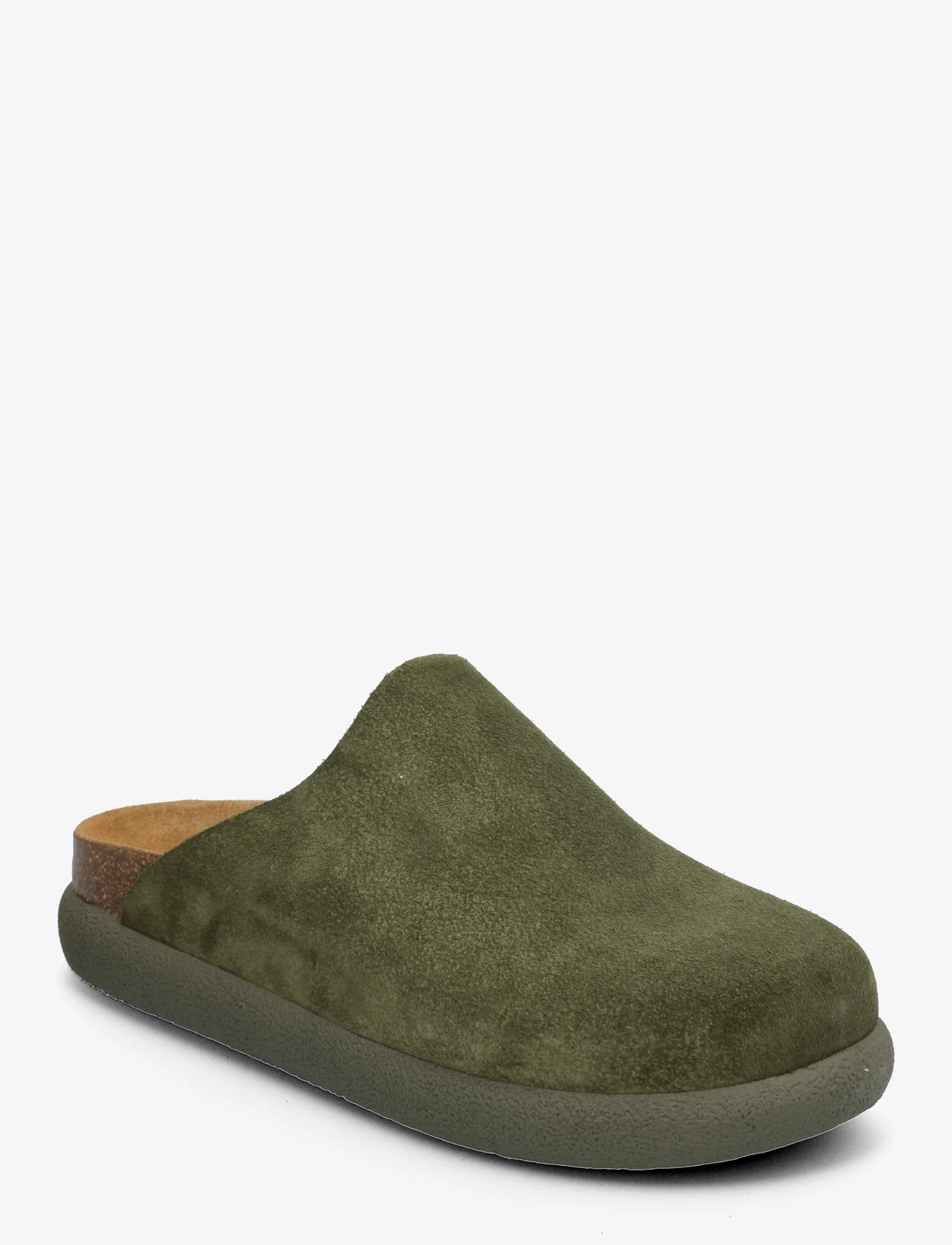 Scholl - SL IVY SUEDE GREEN - buty z odkrytą piętą na płaskim obcasie - green - 0