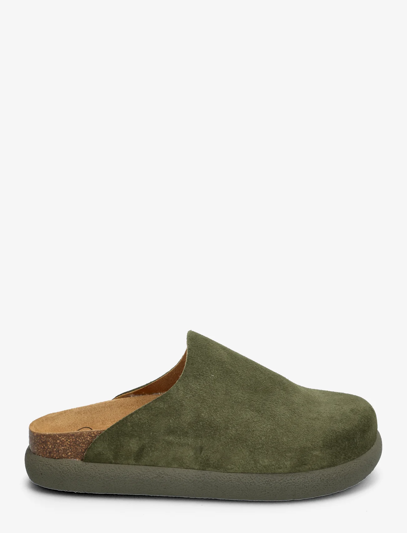 Scholl - SL IVY SUEDE GREEN - buty z odkrytą piętą na płaskim obcasie - green - 1