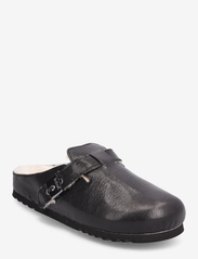 Scholl - SL GRACE LEATHER BLACK - buty z odkrytą piętą na płaskim obcasie - black - 0