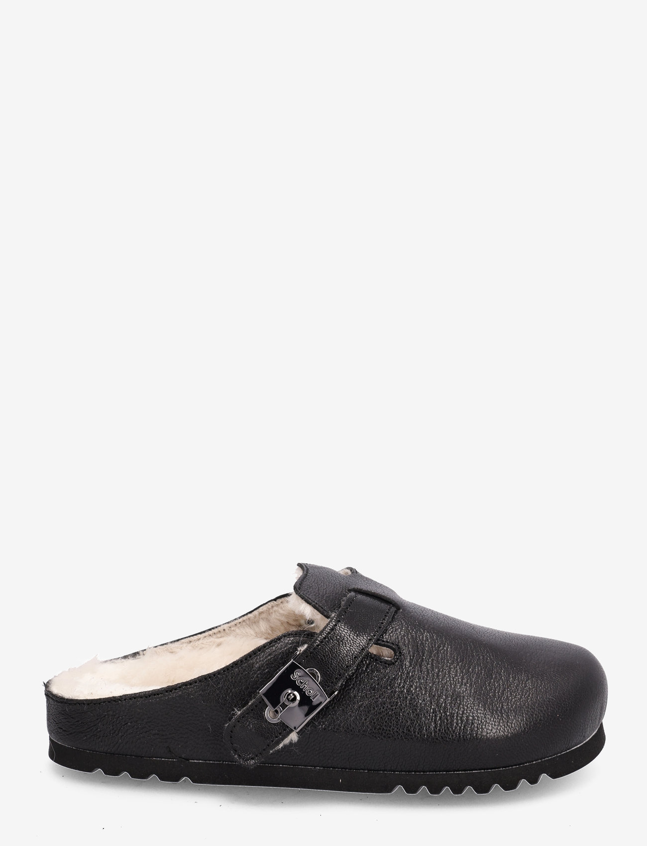 Scholl - SL GRACE LEATHER BLACK - buty z odkrytą piętą na płaskim obcasie - black - 1