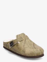 Scholl - SL GRACE SUEDE OLIVE - buty z odkrytą piętą na płaskim obcasie - olive - 0