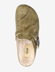 Scholl - SL GRACE SUEDE OLIVE - buty z odkrytą piętą na płaskim obcasie - olive - 3