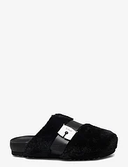 Scholl - SL ALBERTA SUEDE BLACK - buty z odkrytą piętą na płaskim obcasie - black - 1