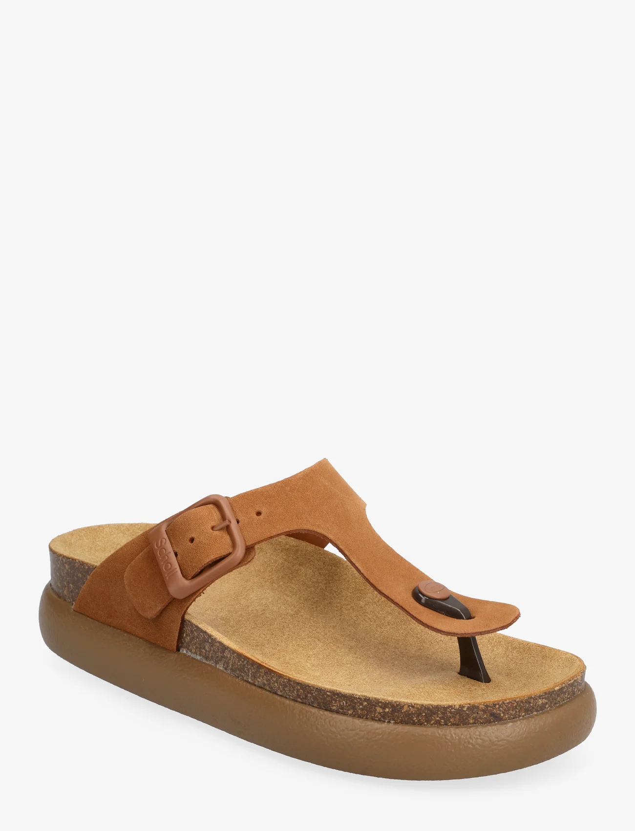 Scholl - SL ANAIS CHUNKY SUEDE - flat sandals - brandy - 0