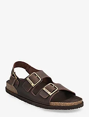 Scholl - SL GASTON LEATHER DK - sandals - dk brown - 0