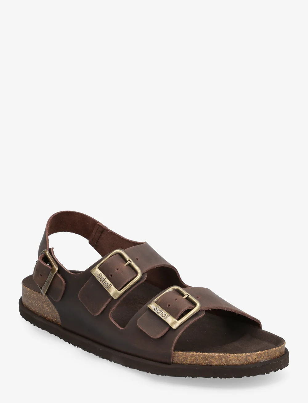 Scholl - SL GASTON LEATHER DK BROWN - sandales - dk brown - 0