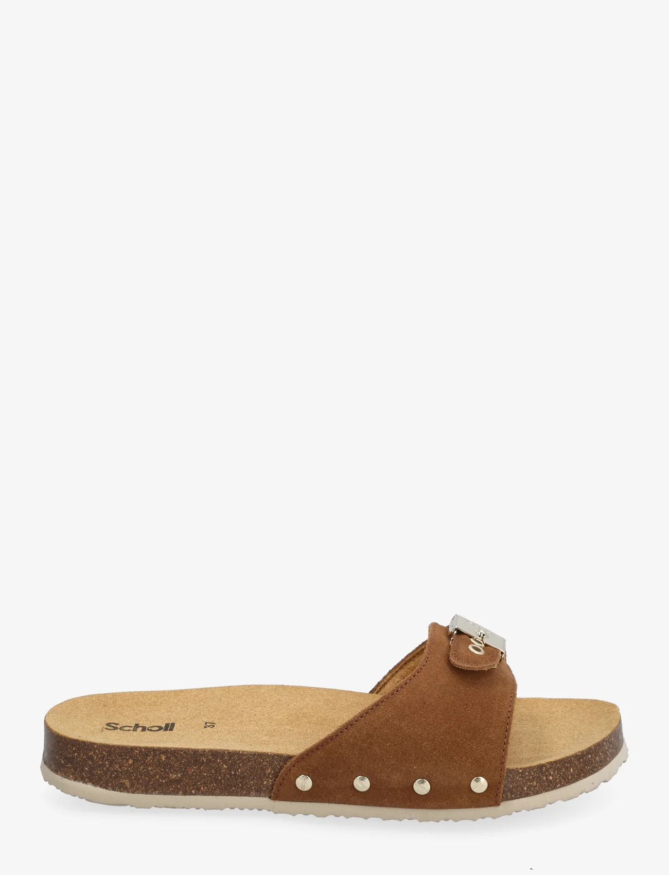 Scholl - SL PESCURA MARGOT SUEDE - flat sandals - cognac - 1