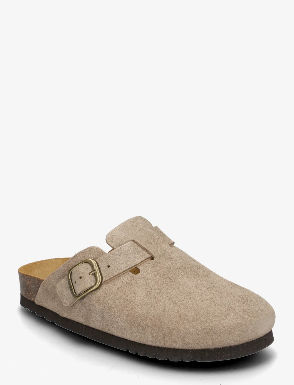 Scholl - SL FAE SUEDE DARK BEIGE - plakanās mules tipa kurpes - dark beige - 0
