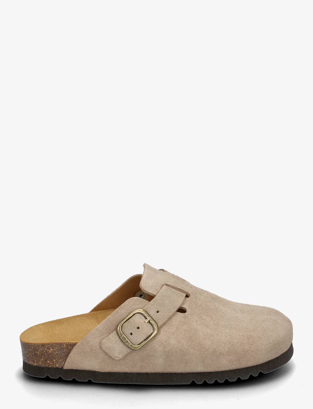 Scholl - SL FAE SUEDE DARK BEIGE - plakanās mules tipa kurpes - dark beige - 1