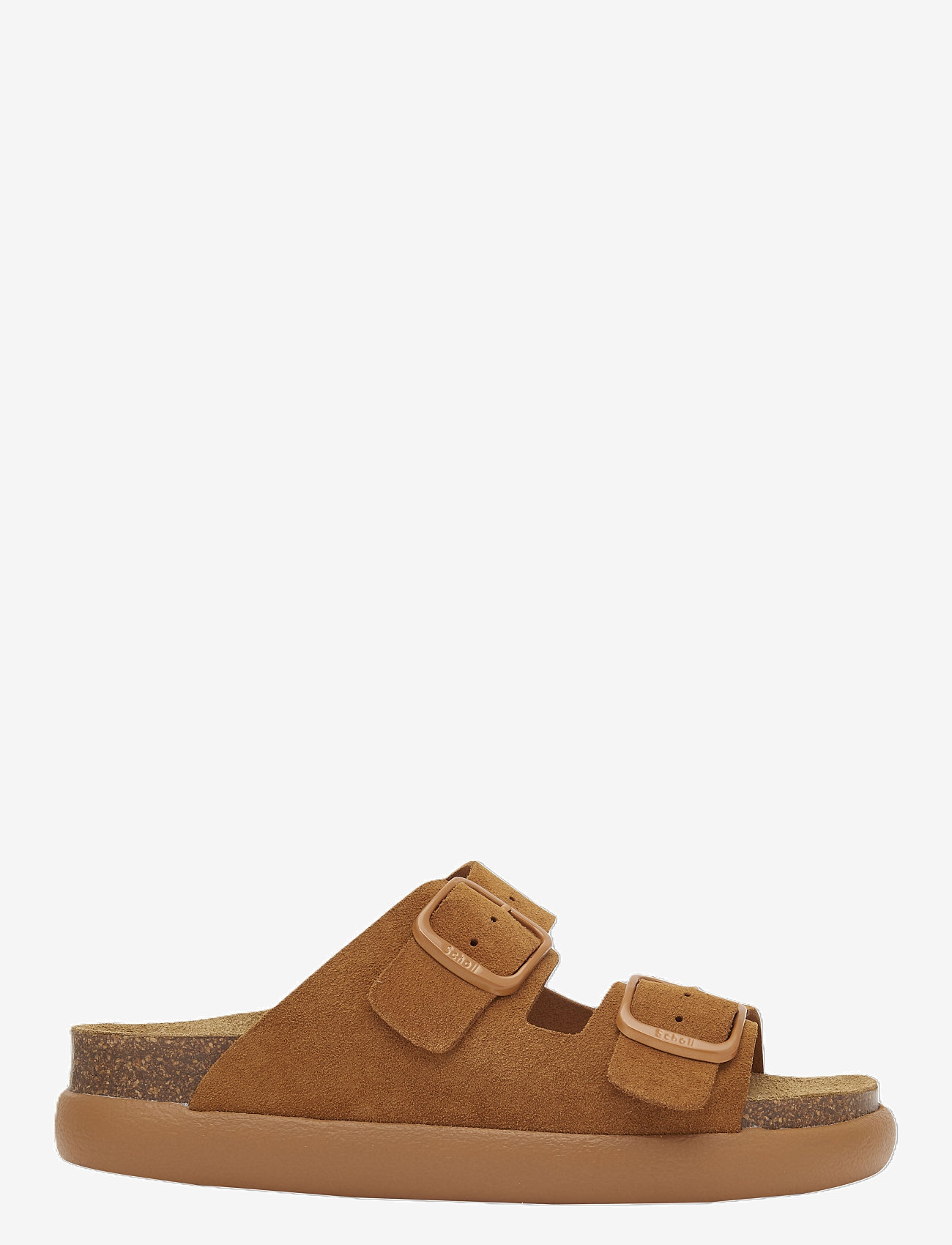 Scholl - SL NOELLE CHUNKY  SUEDE COGNAC - platta sandaler - cognac - 0