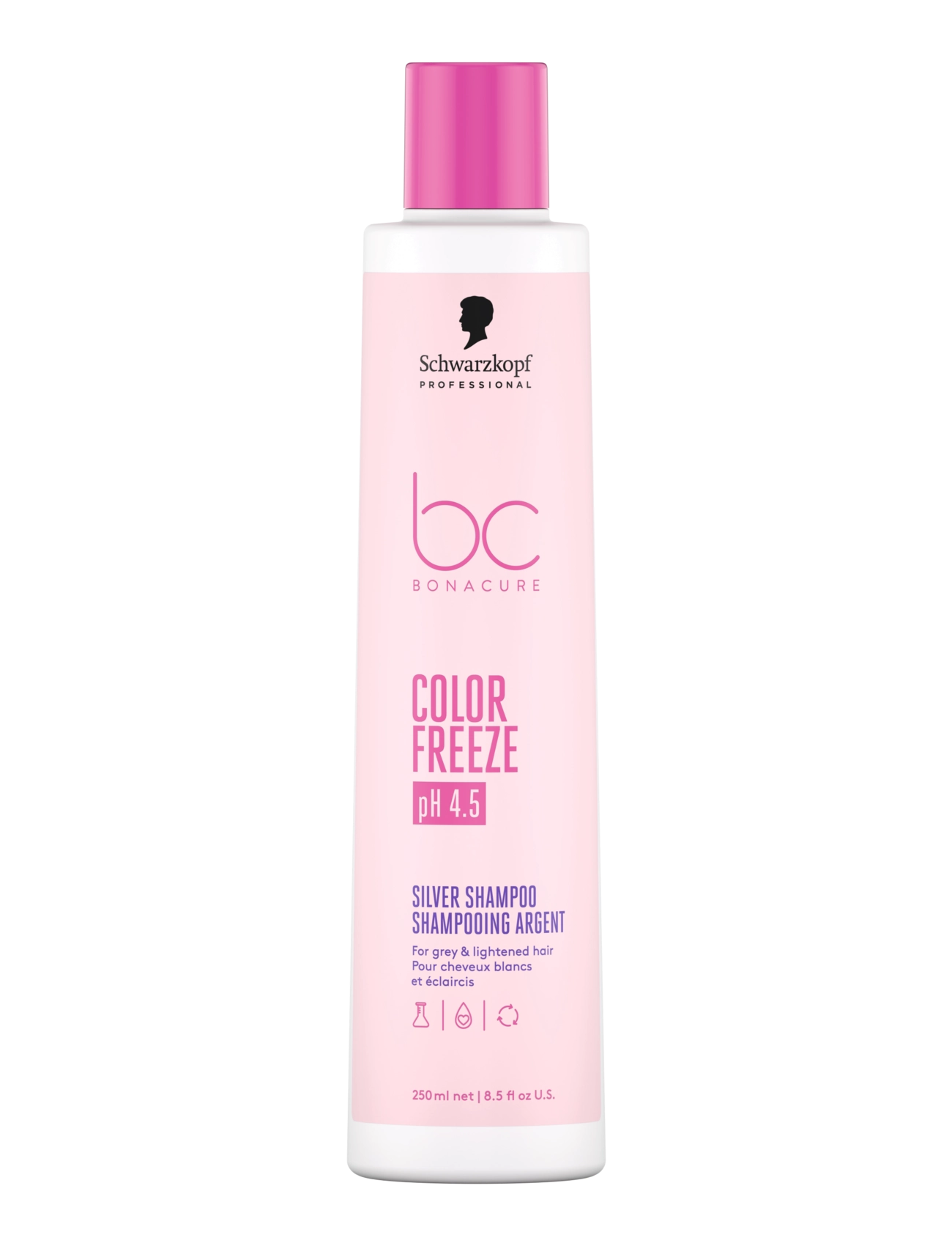 Schwarzkopf Professional Bc Color Freeze Silver Shampoo, Sølvshampoo, Pink, Str: 250 ML