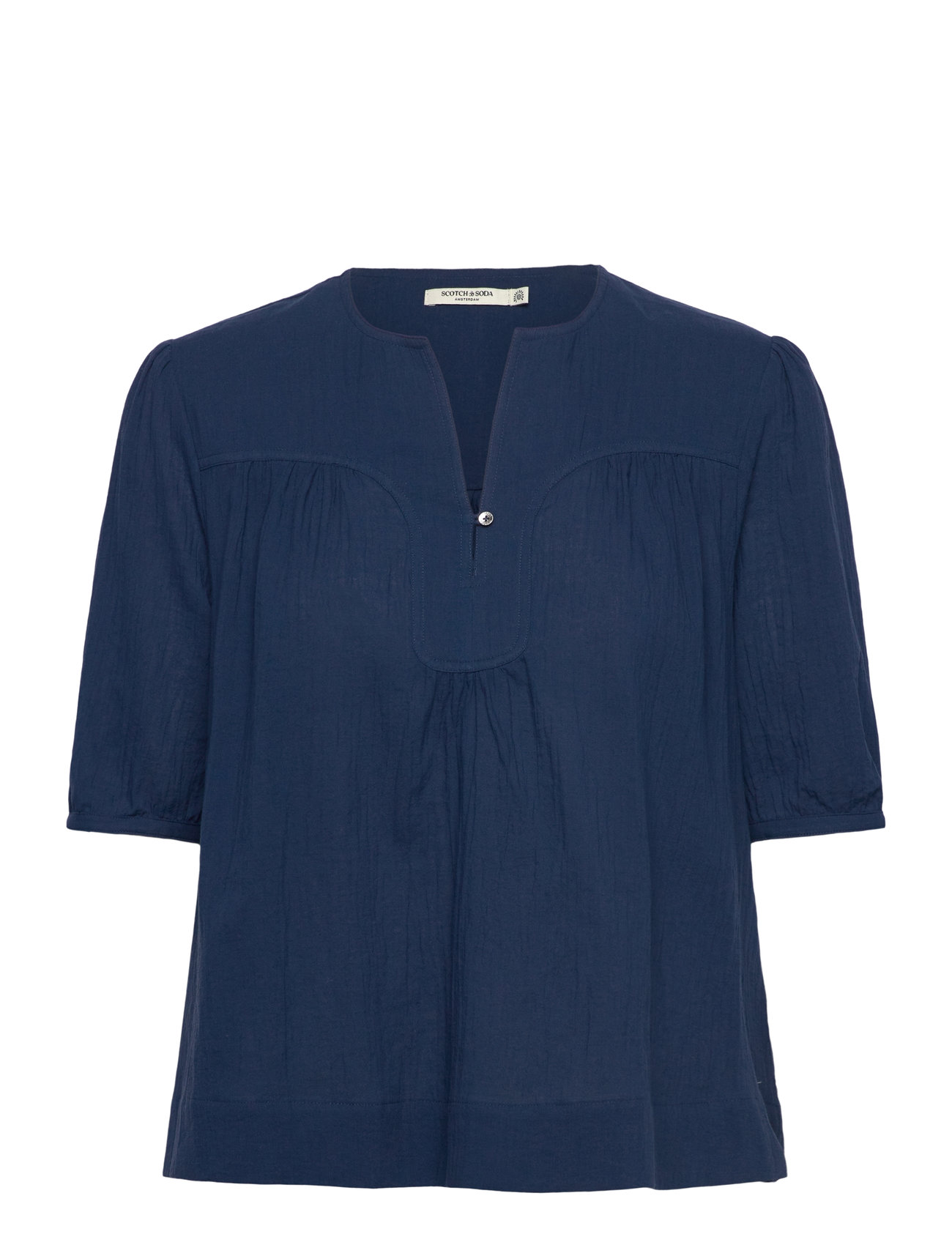 Scotch & Soda Printed Short Sleeve Top - Navy - 34