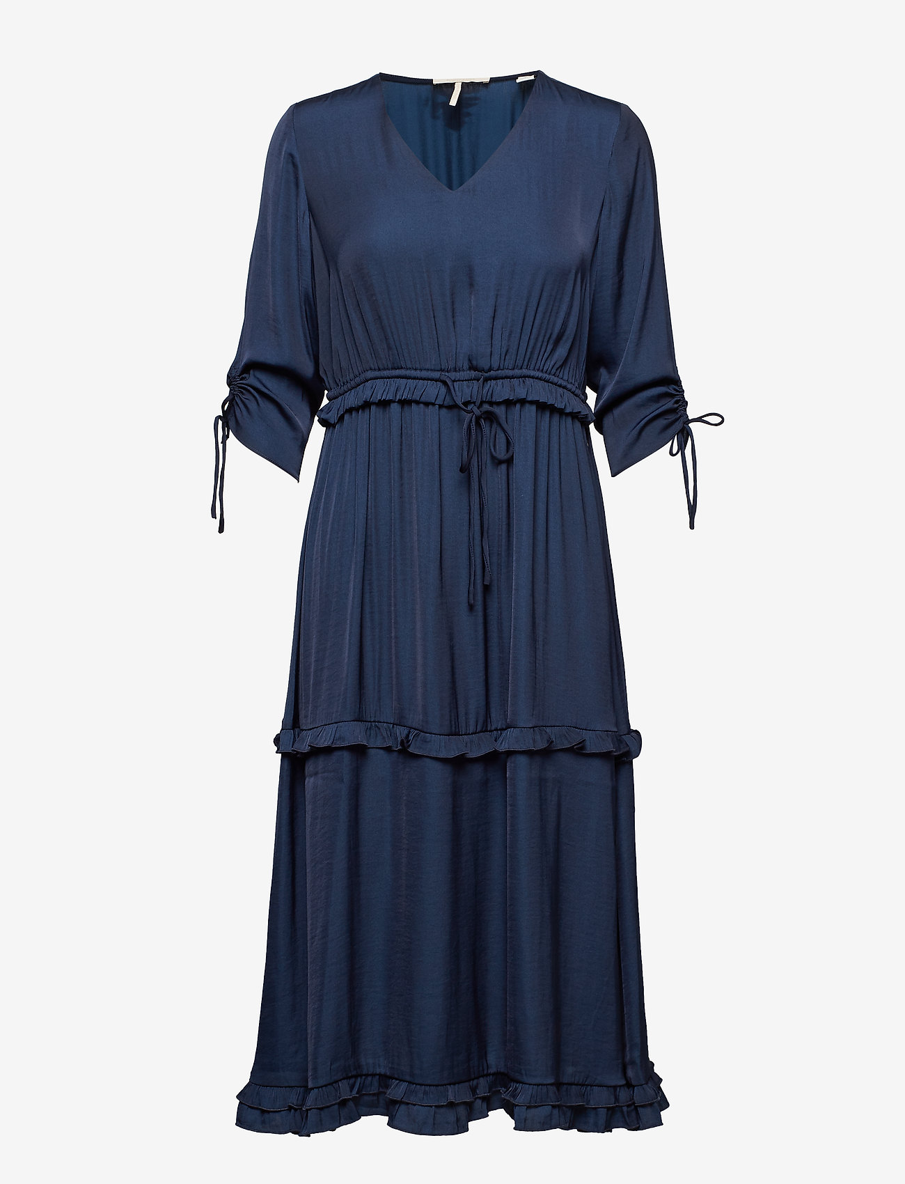 Scotch & Soda - Midi length dress with v-neck and ruffles - night - 0