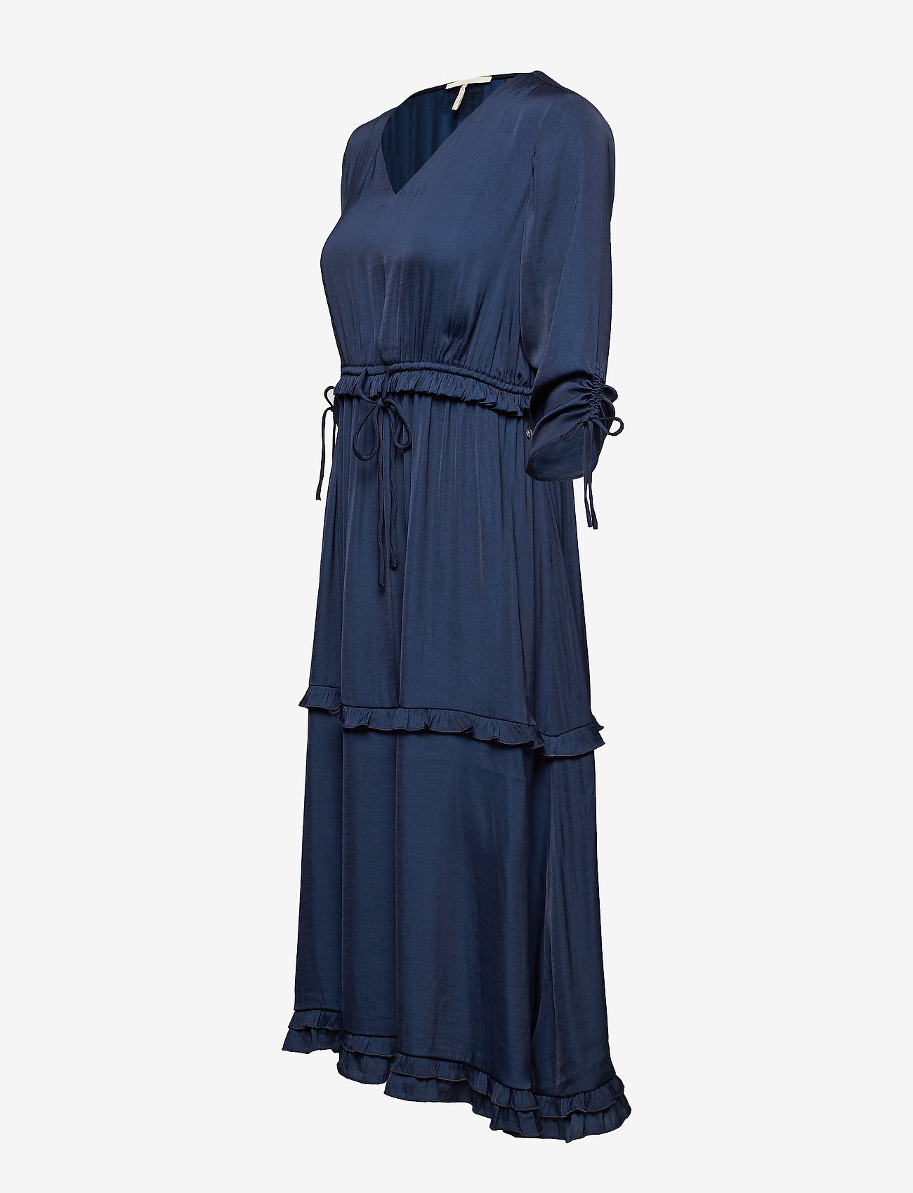 Scotch & Soda - Midi length dress with v-neck and ruffles - night - 2
