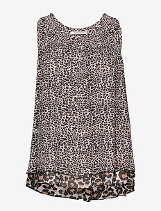 Sleeveless viscose printed top in a mix of animal prints, Scotch & Soda