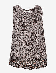 Sleeveless viscose printed top in a mix of animal prints - COMBO X