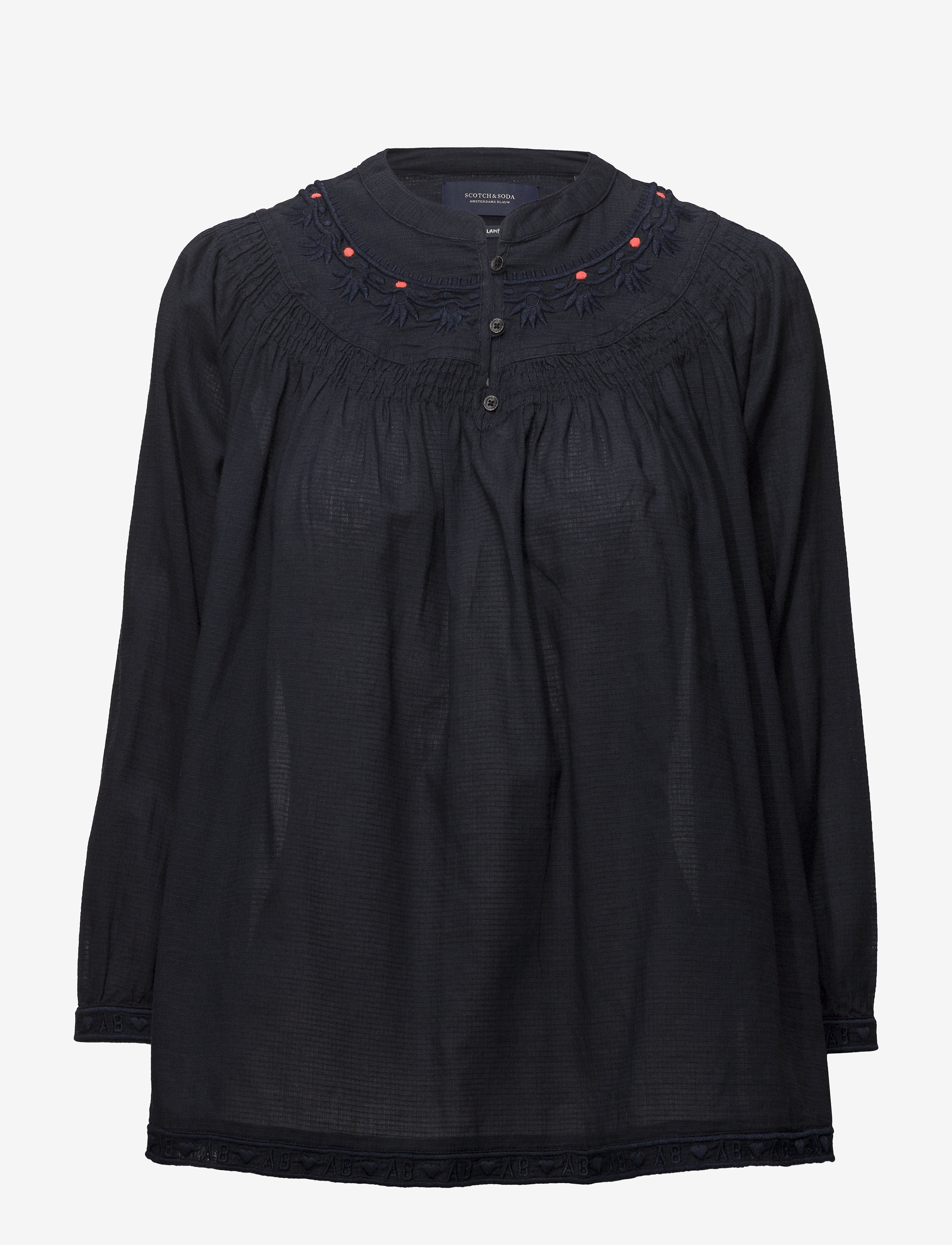 Scotch & Soda - Woven top with subtle embroidery - night - 0