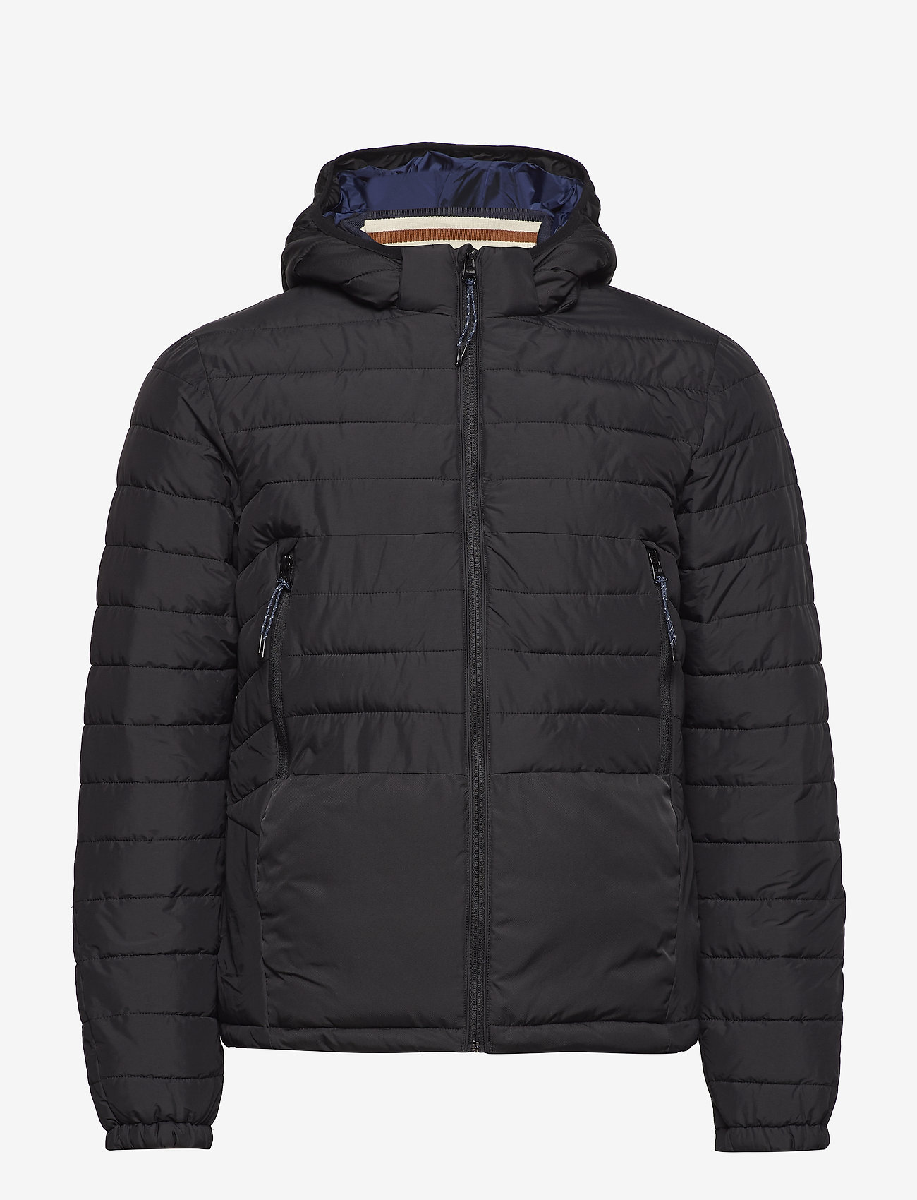 Scotch & Soda - Short quilted nylon jacket with detachable hood - black - 1