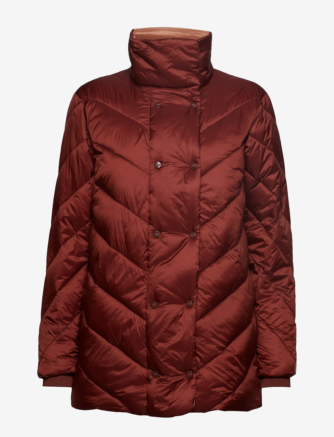 Scotch & Soda - Quilted longer length jacket with asymmetric quilting - terracotta - 1