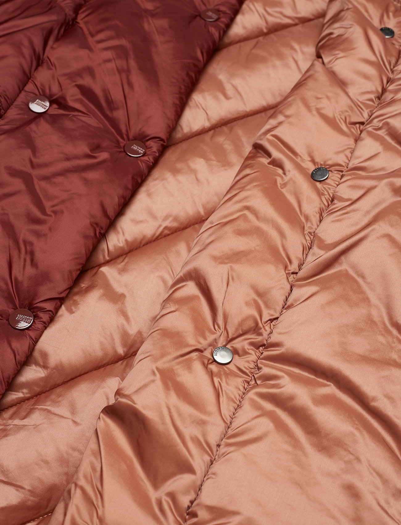 Scotch & Soda - Quilted longer length jacket with asymmetric quilting - terracotta - 5