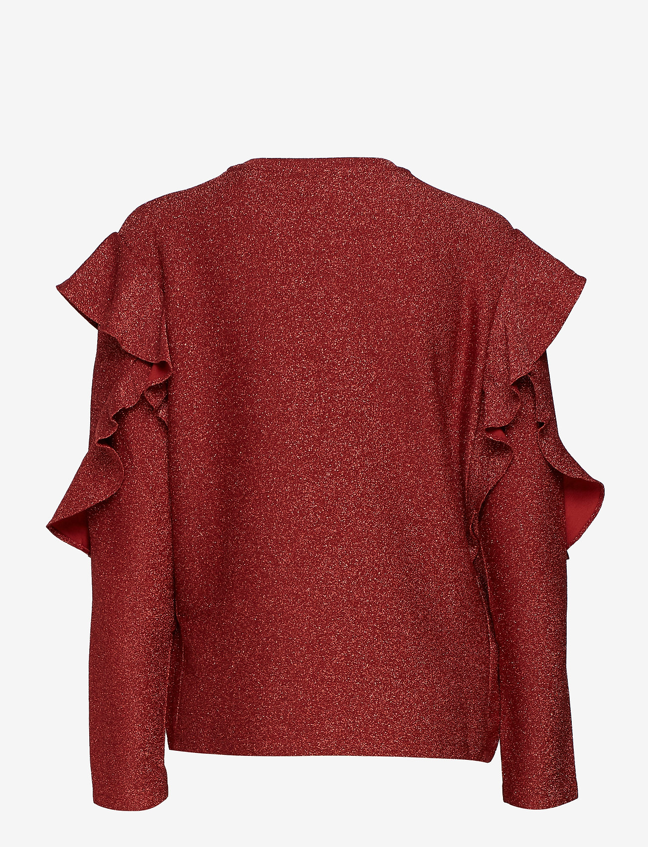 Scotch & Soda - Long sleeves lurex top with ruffles - brick - 1