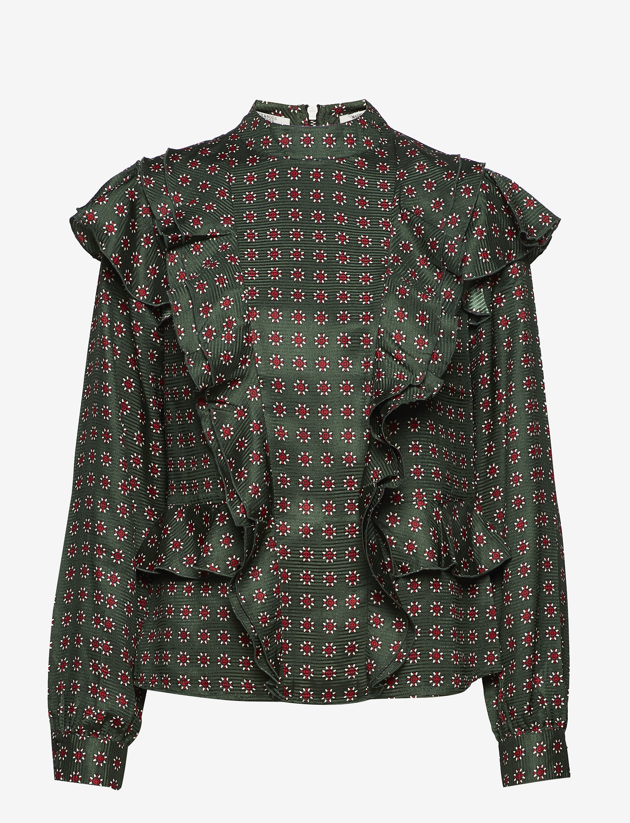 Scotch & Soda - High neck printed ruffle top - combo a - 0