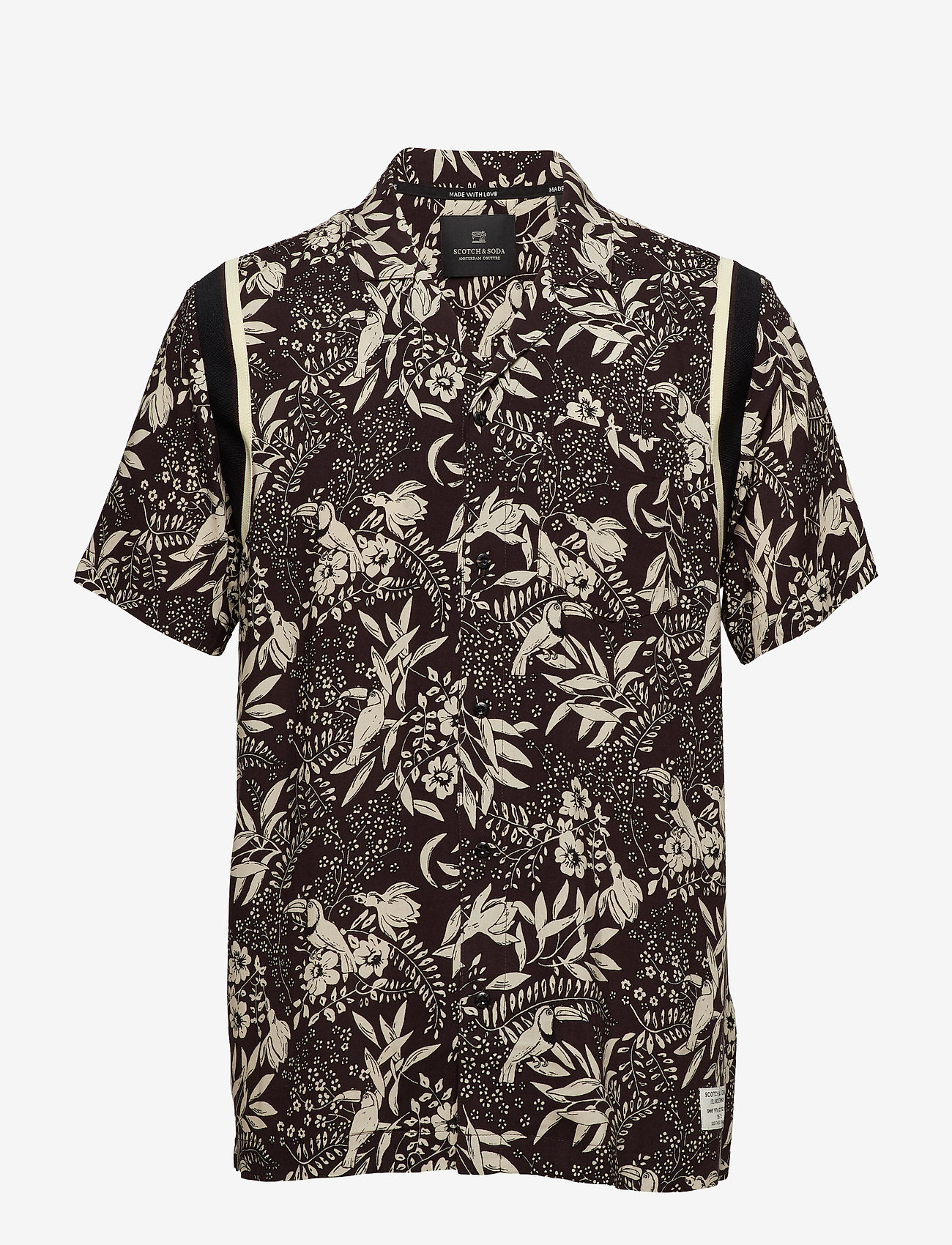 Scotch & Soda - HAWAIIAN FIT- Shortsleeve shirt with knitted tape detail - combo b - 0