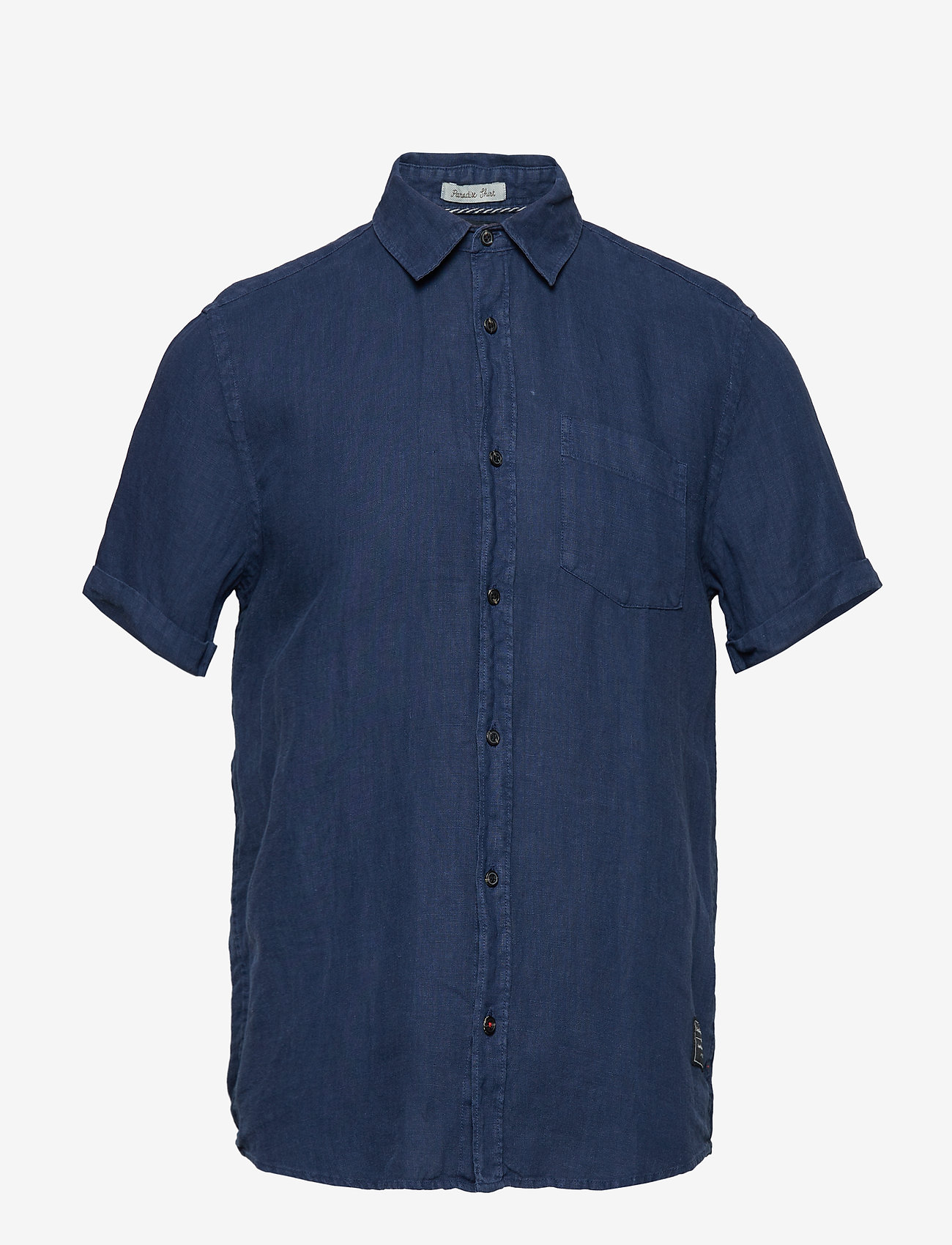 Scotch & Soda - REGULAR FIT- Garment-dyed linen shortsleeve shirt - denim blue - 0