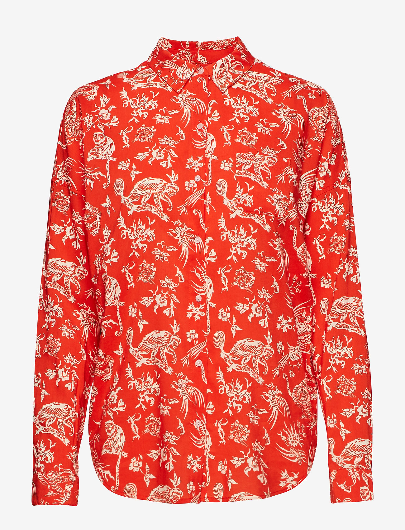 Scotch & Soda - Oversized boxy fit cotton viscose shirt in various prints - combo a - 0
