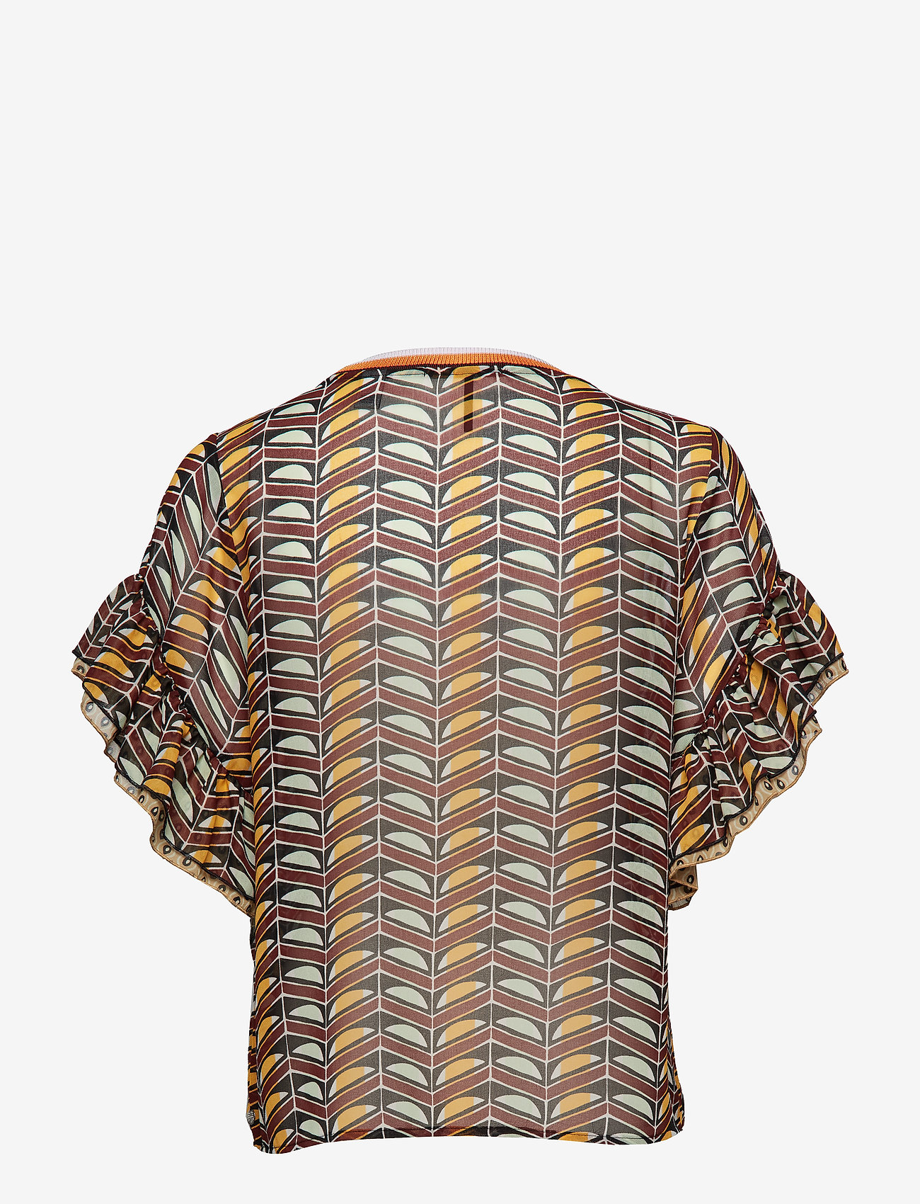 Scotch & Soda - Mixed print top with ruffled sleeve - combo a - 1