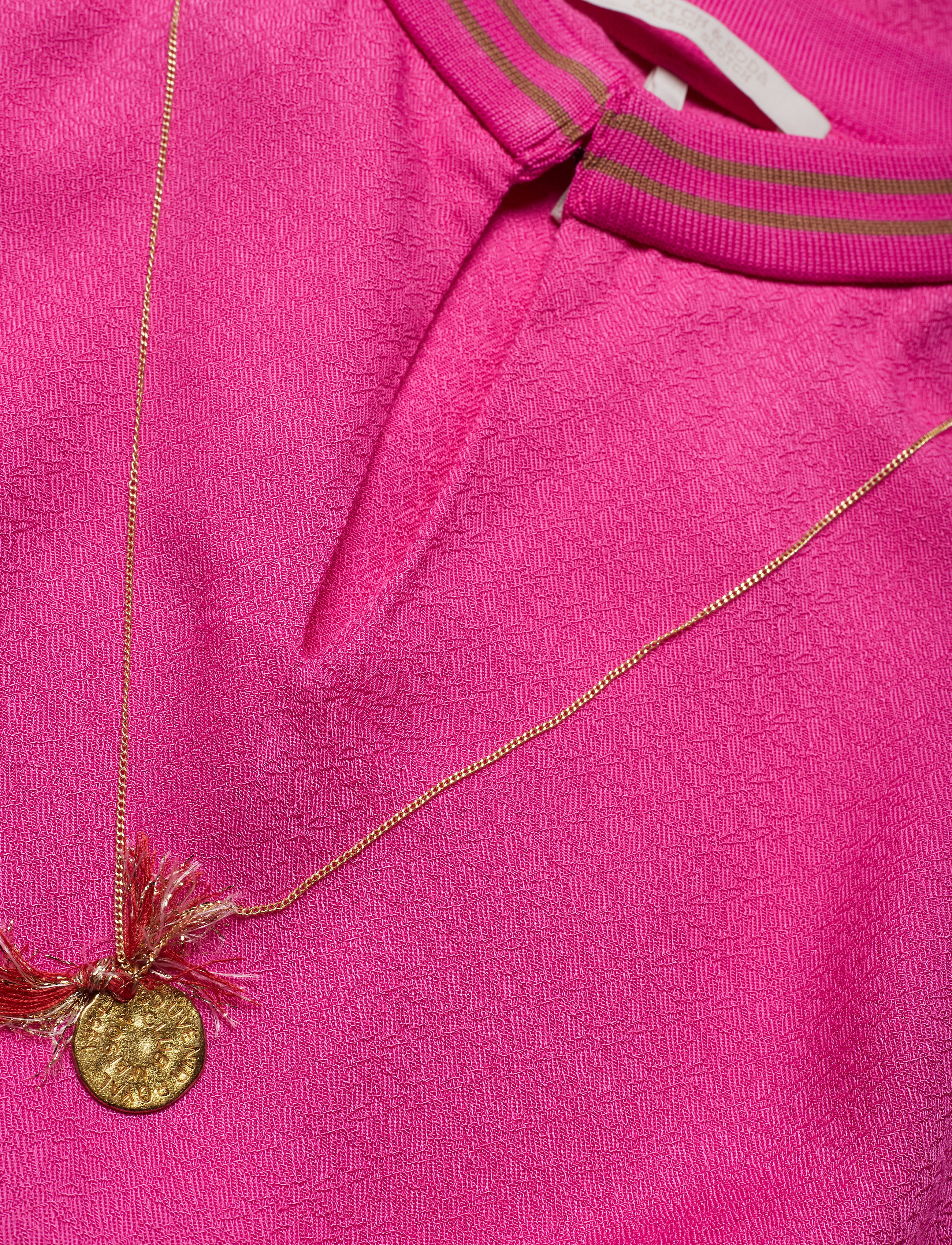 Scotch & Soda - Rayon top with sporty rib and ruffle sleeves - candy pink - 3