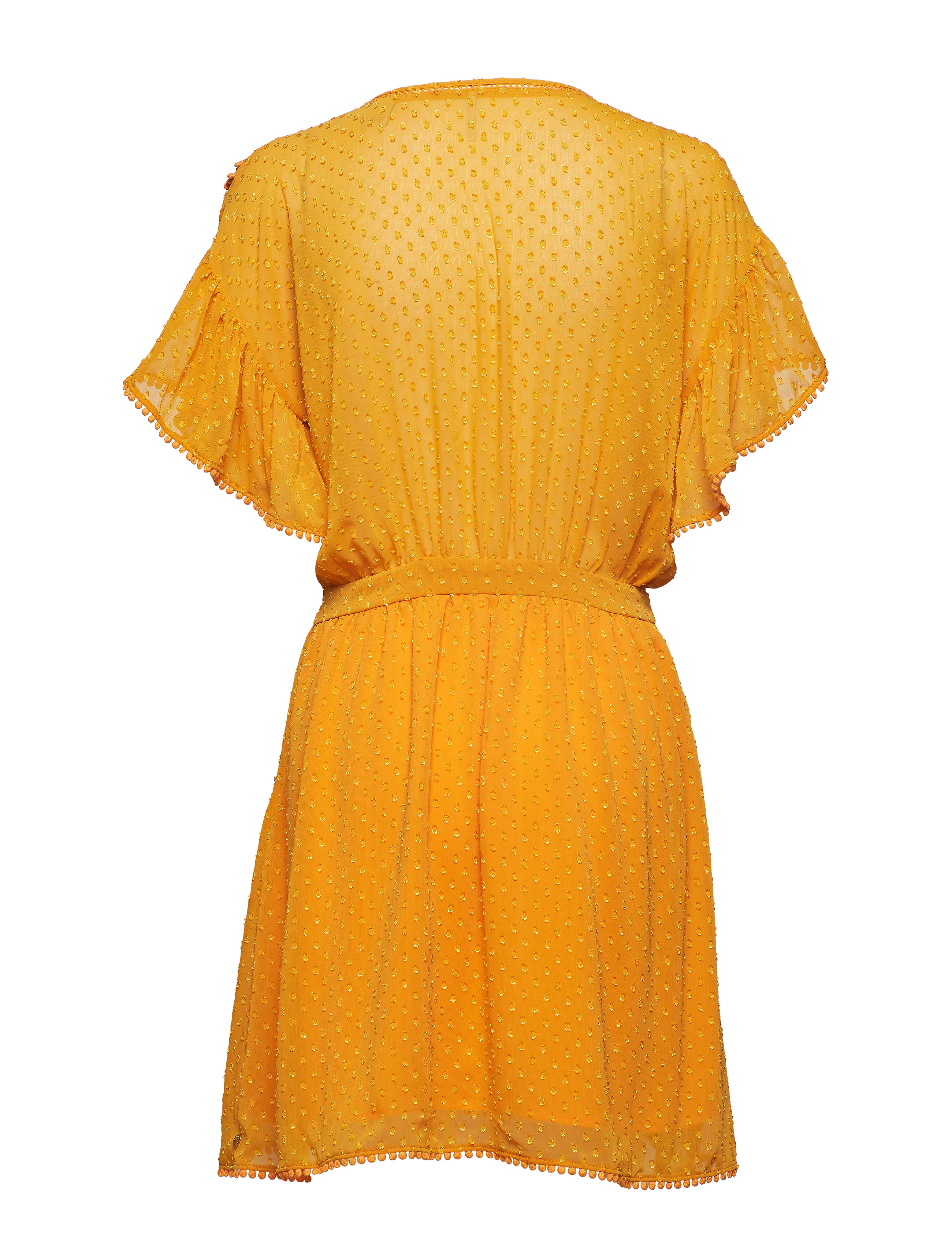 Scotch & Soda - Lace dress with ruffles and pom-poms - sunglow - 1
