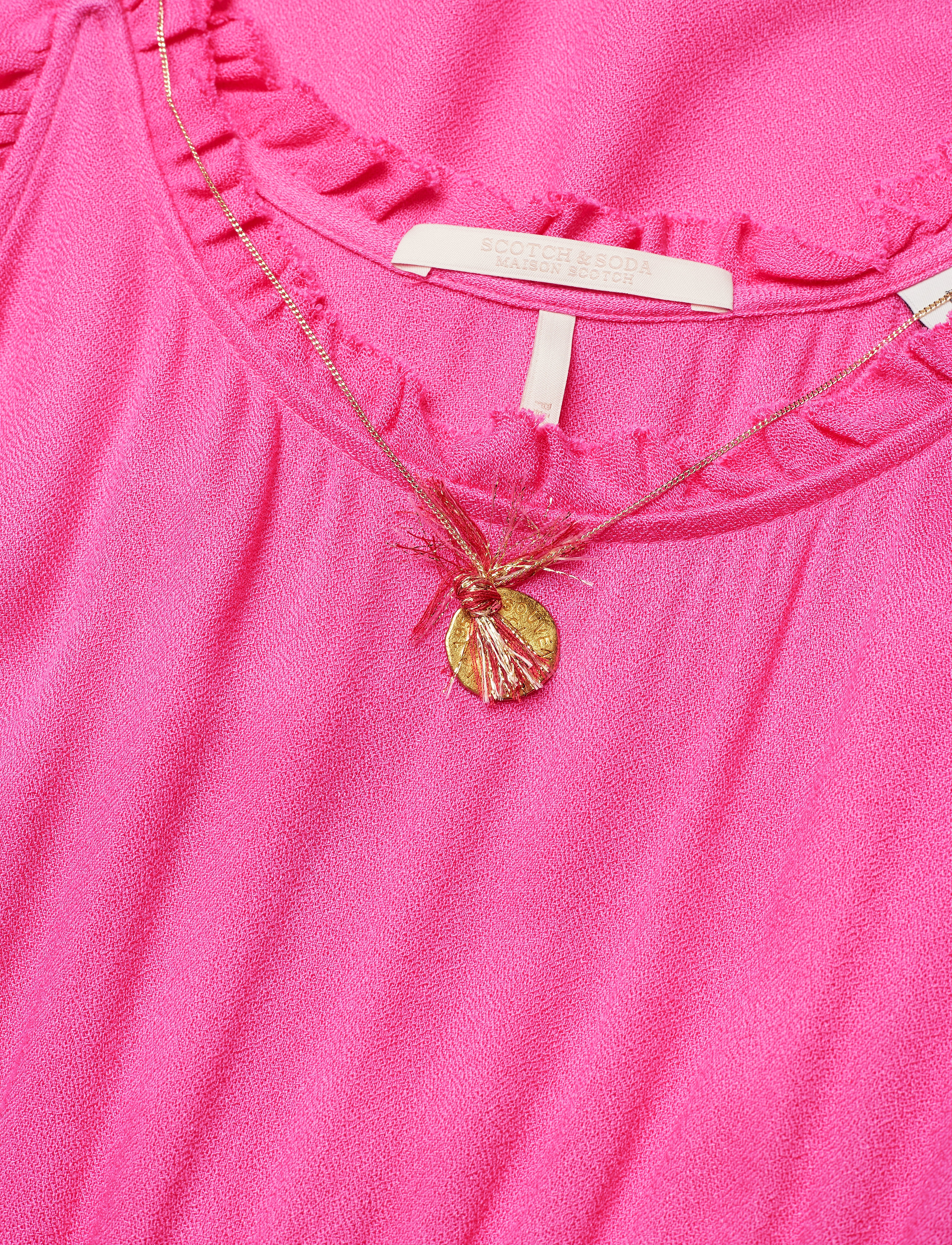 Scotch & Soda - Viscose summer midi dress with straps - candy pink - 2