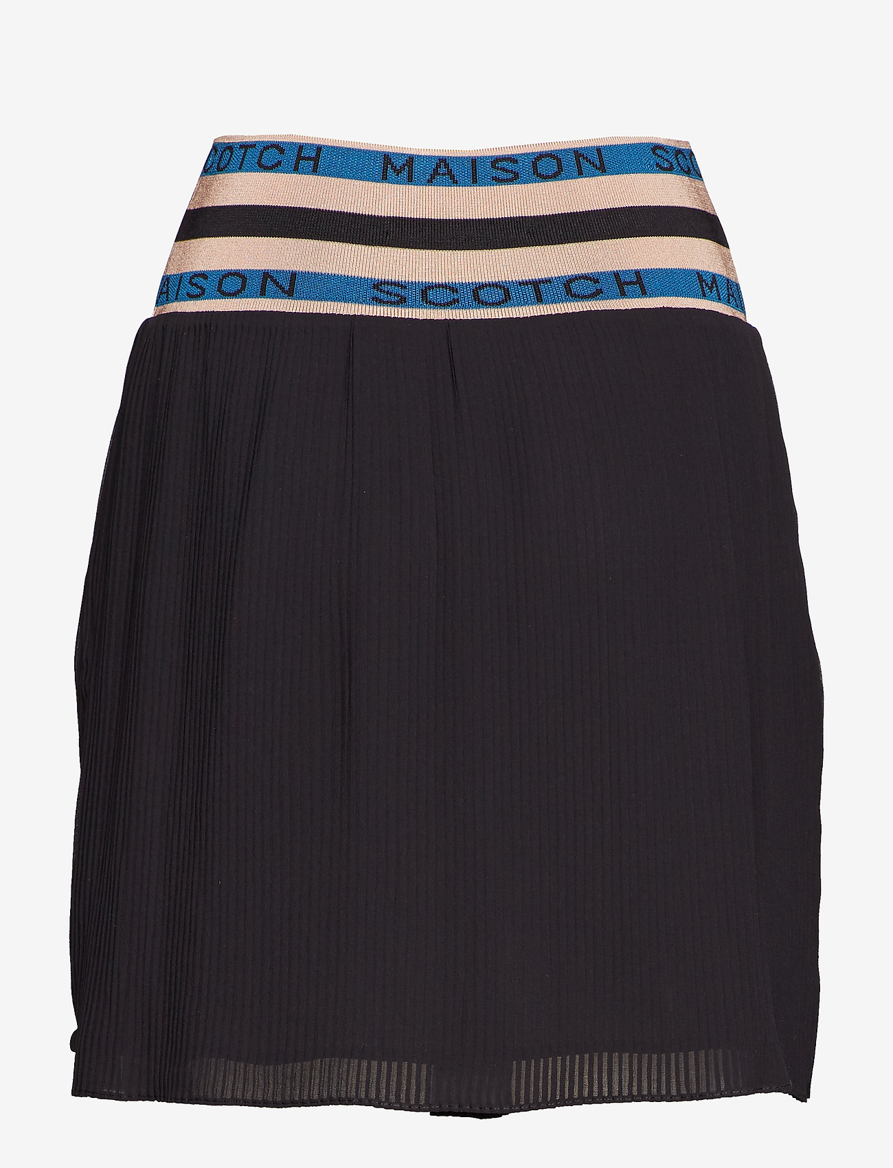 Scotch & Soda - Pleated skirt with 'Maison Scotch' elastic waistband - black - 1