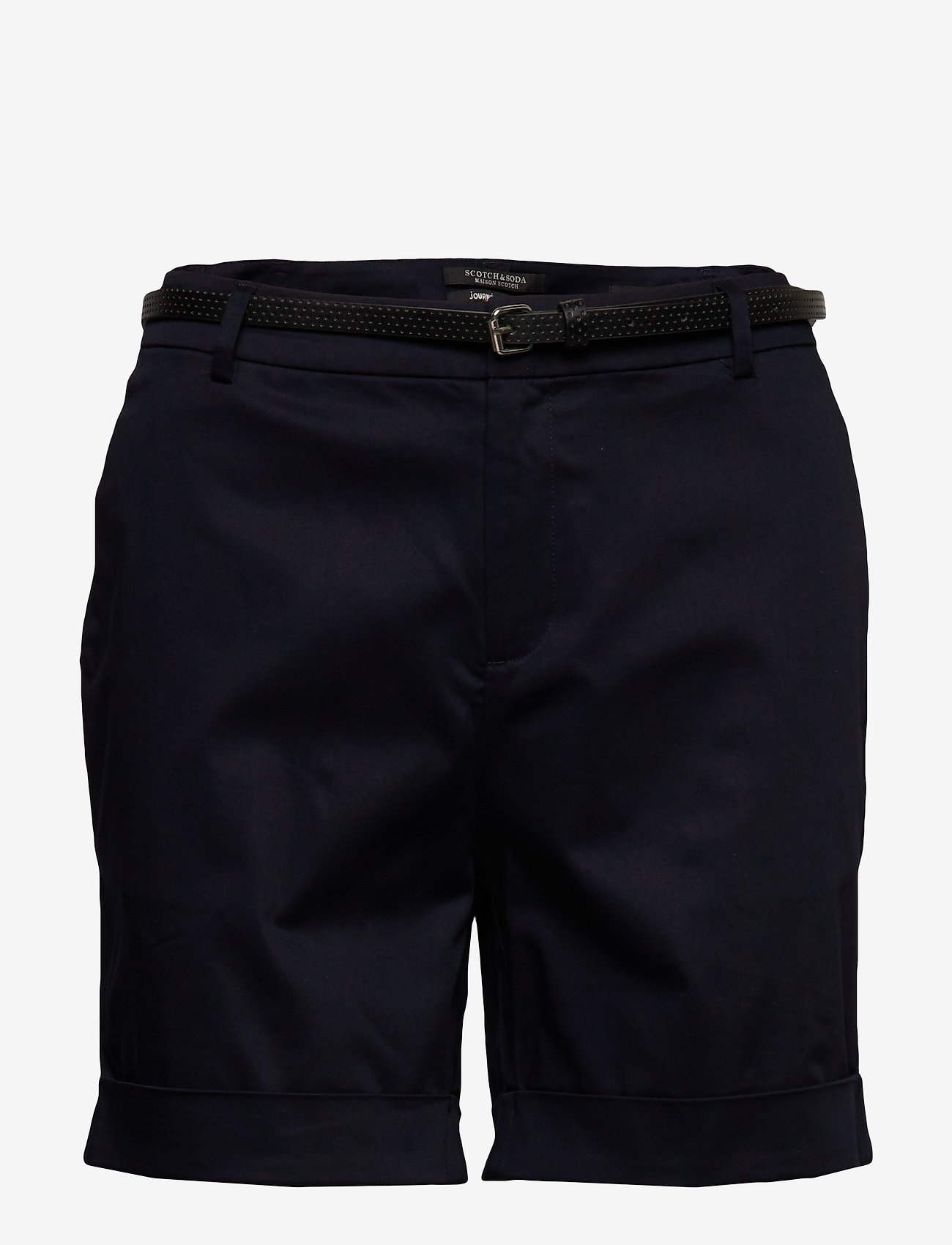 Scotch & Soda - Longer length mercerised chino shorts, sold with a belt - night - 0