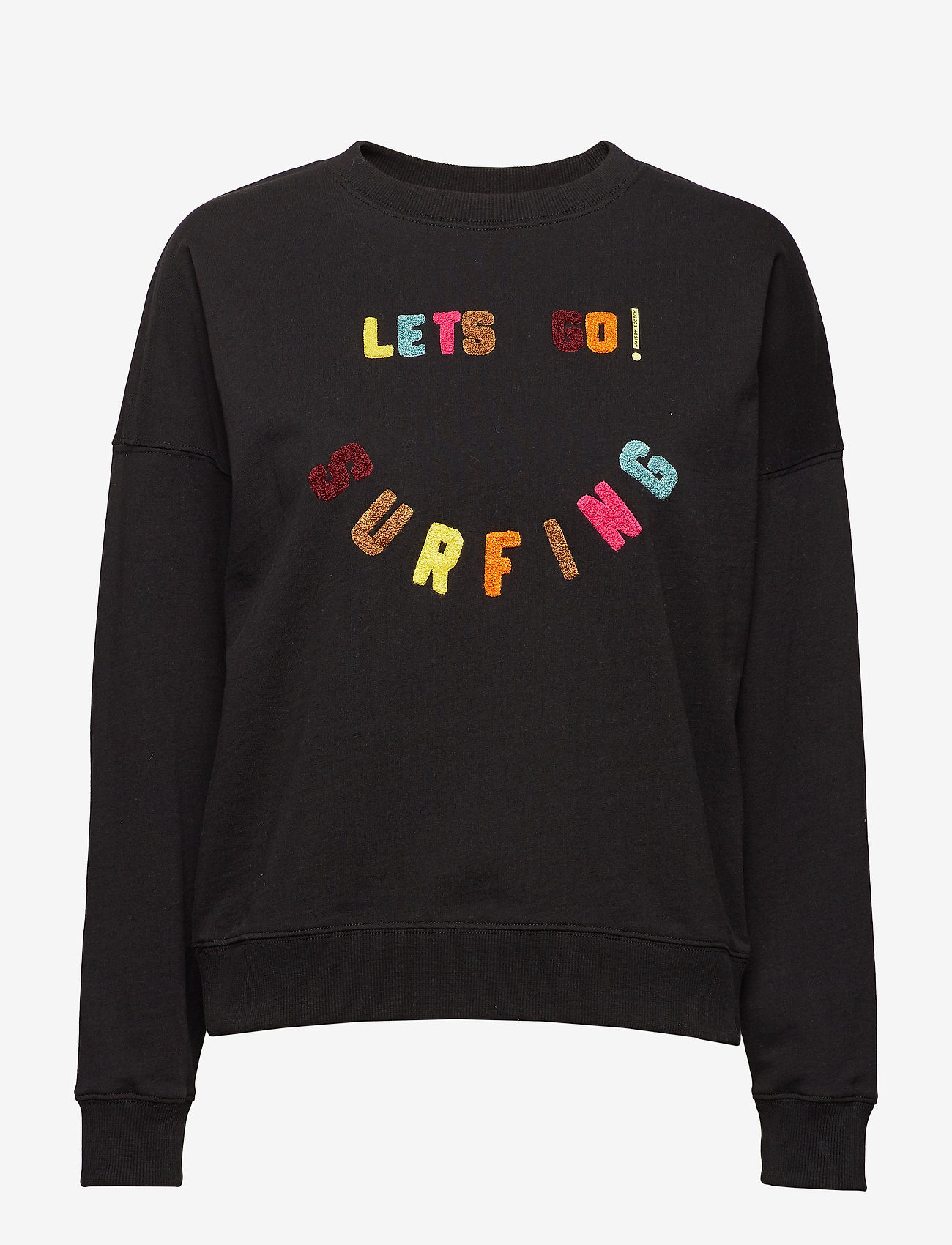 Scotch & Soda - Crewneck sweat with colourful towel artwork - black - 0