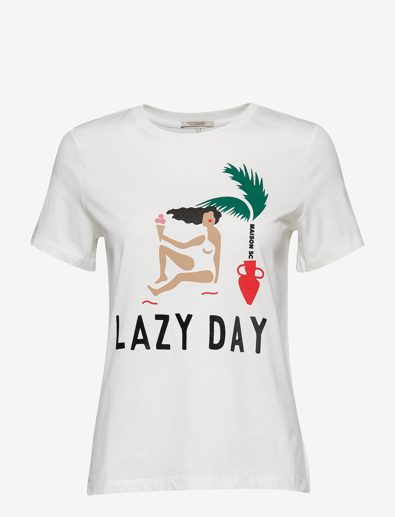 Scotch & Soda - Regular fit tee with artwork - off white - 0