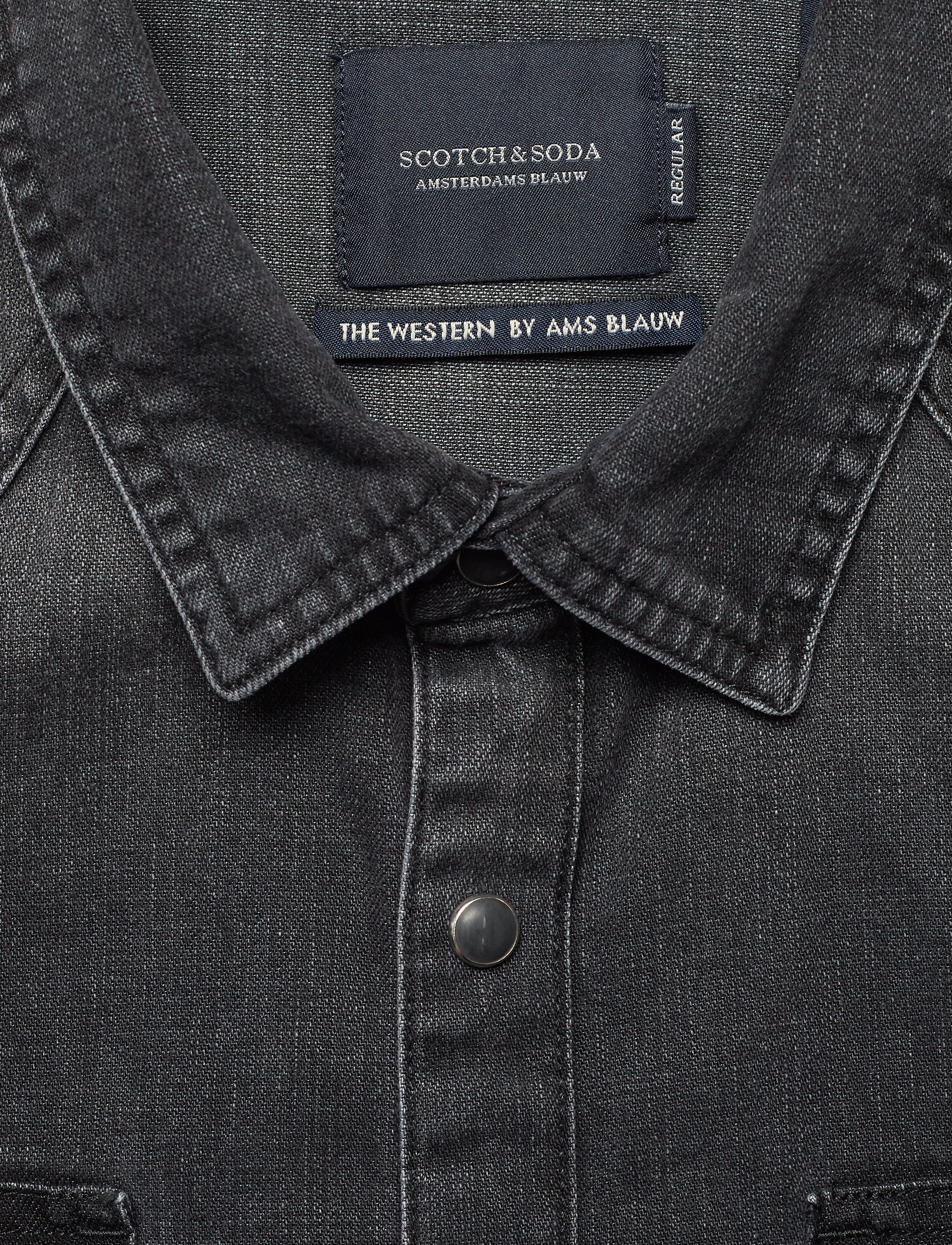 Scotch & Soda - Ams Blauw denim shirt in seasonal washes - antra - 2