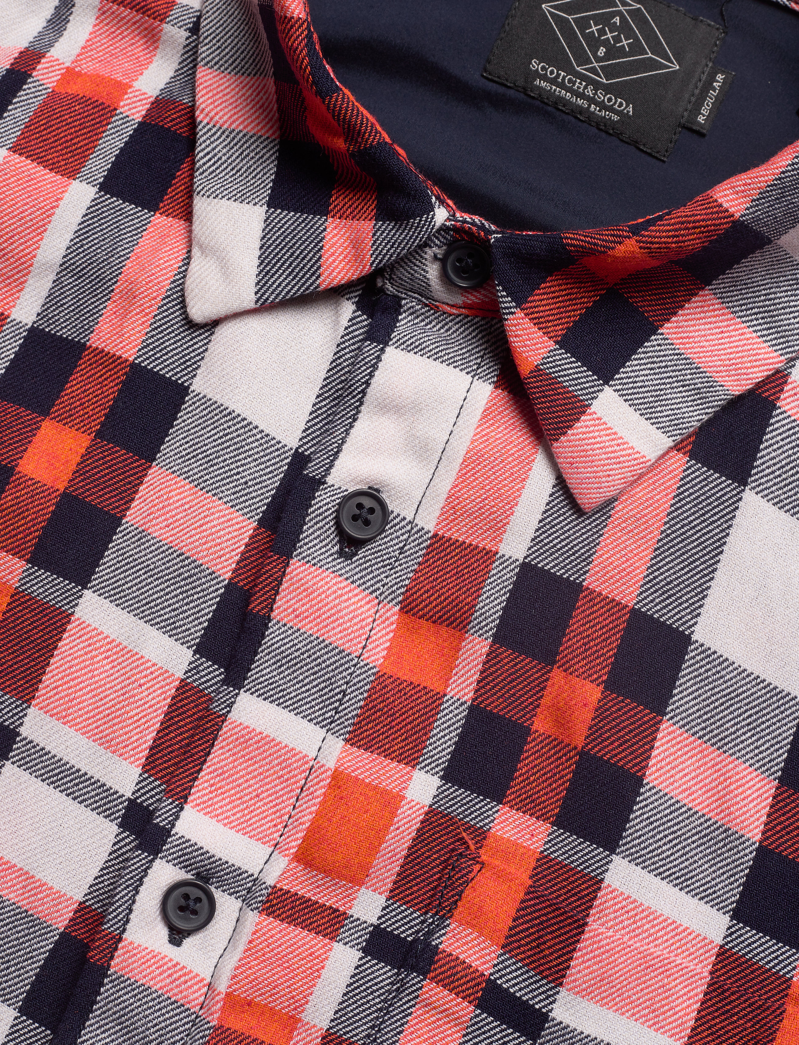 Scotch & Soda - Light weight brushed flannel shirt in pop colours - combo a - 3