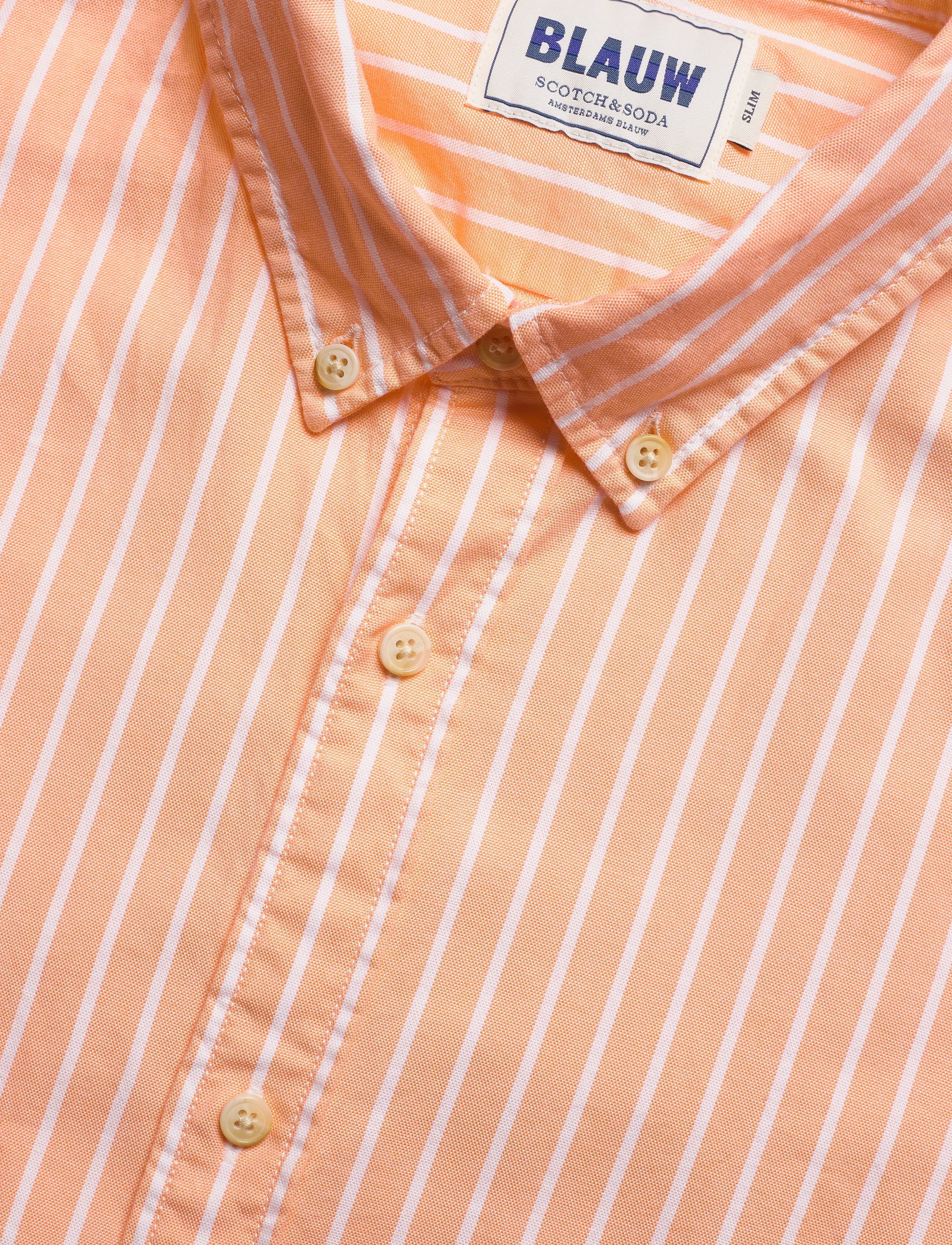 Scotch & Soda - Blauw oxford shirt in solids, stripe and checks - combo a - 3