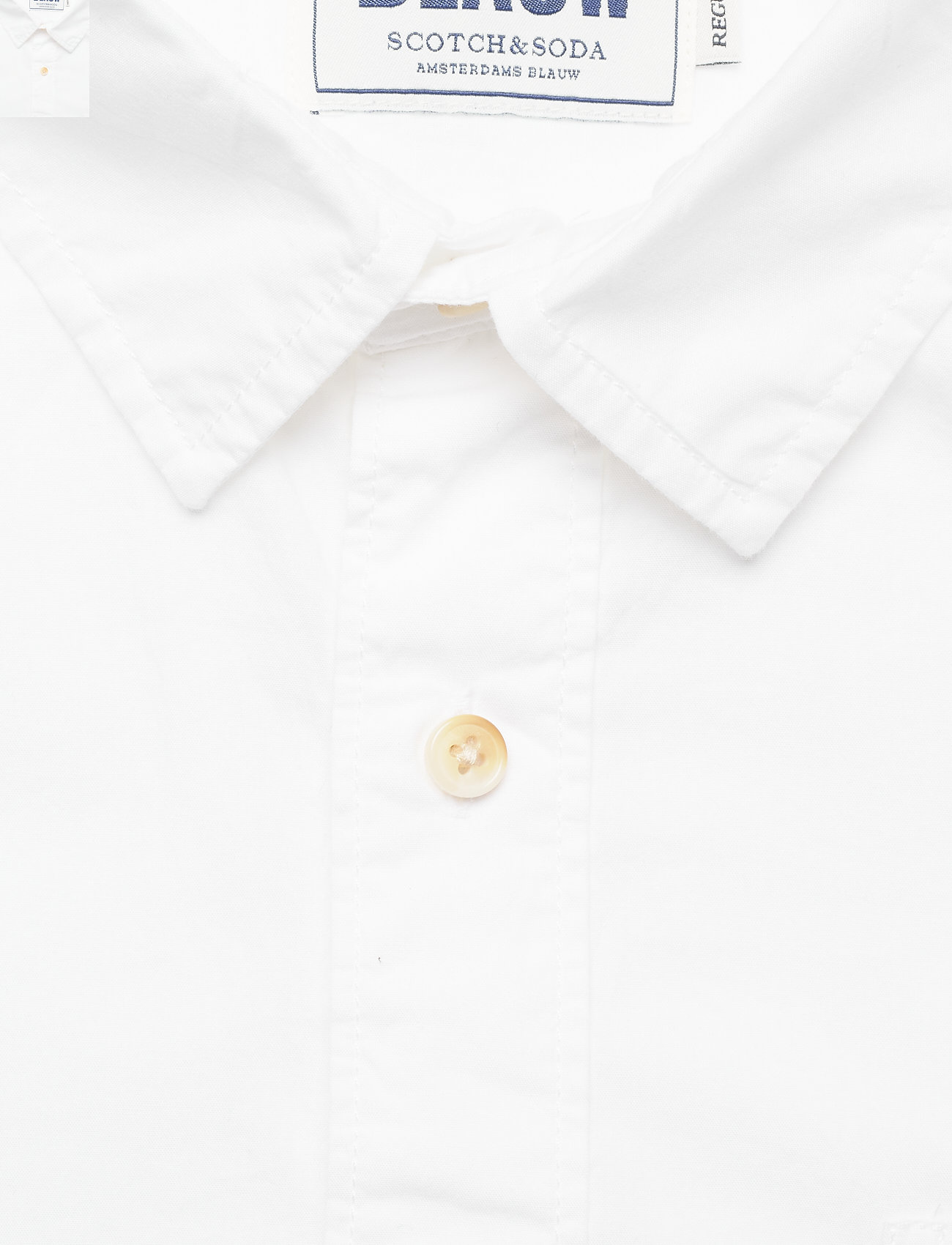 Scotch & Soda - Ams Blauw light weight shirt with contrast print details - white - 2
