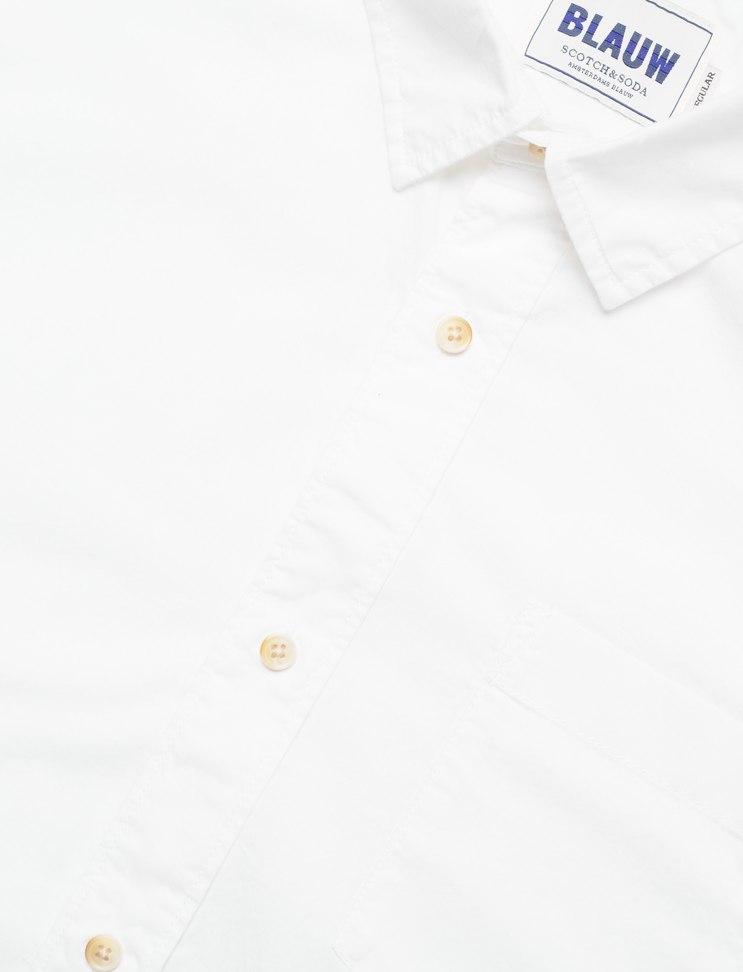 Scotch & Soda - Ams Blauw light weight shirt with contrast print details - white - 3