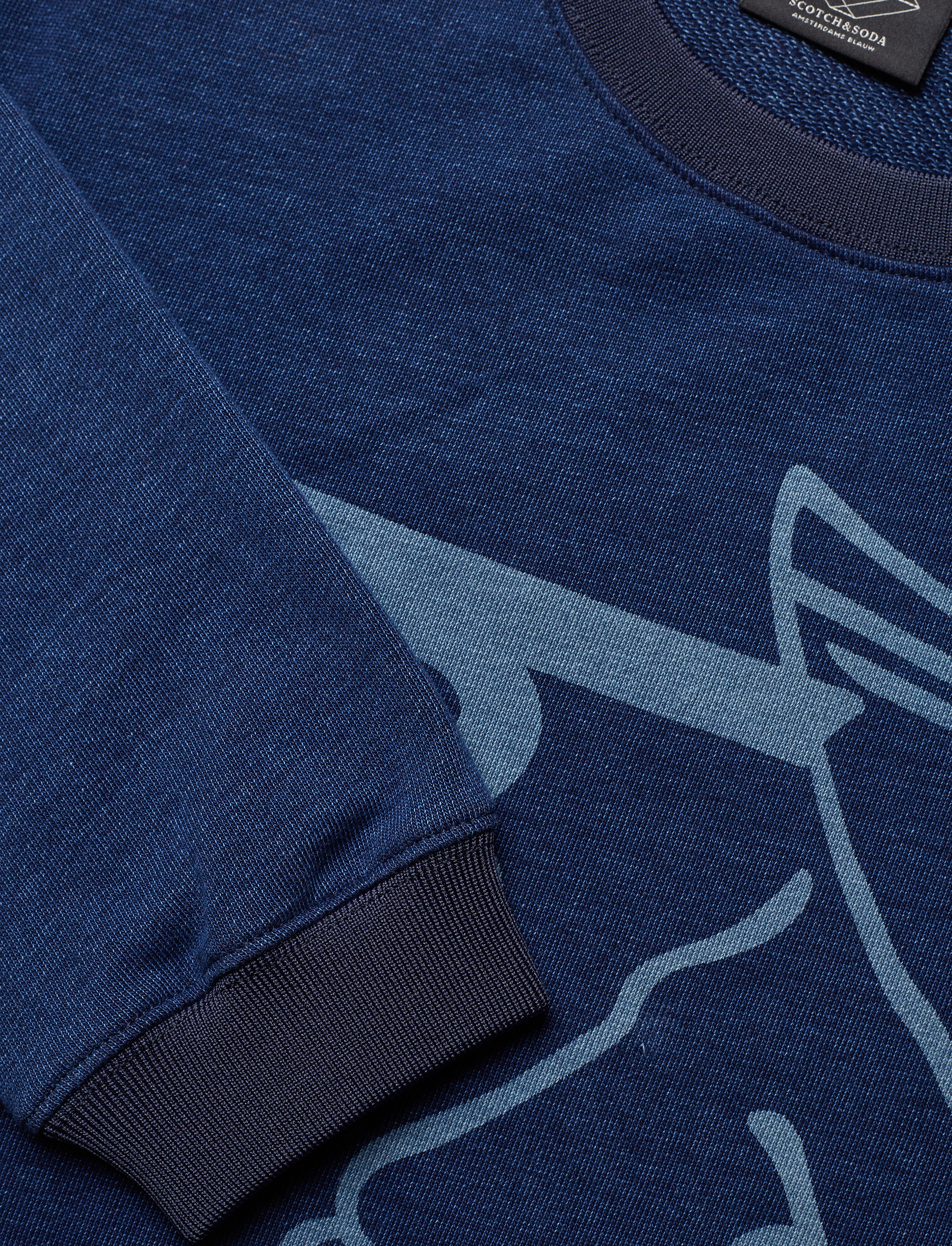 Scotch & Soda - Ams Blauw indigo sweat with seasonal artwork - indigo - 2