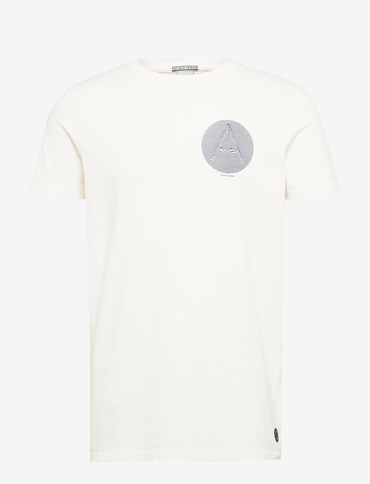 Scotch & Soda - Ams Blauw washed rocker tee with seasonal artworks - ecru - 0
