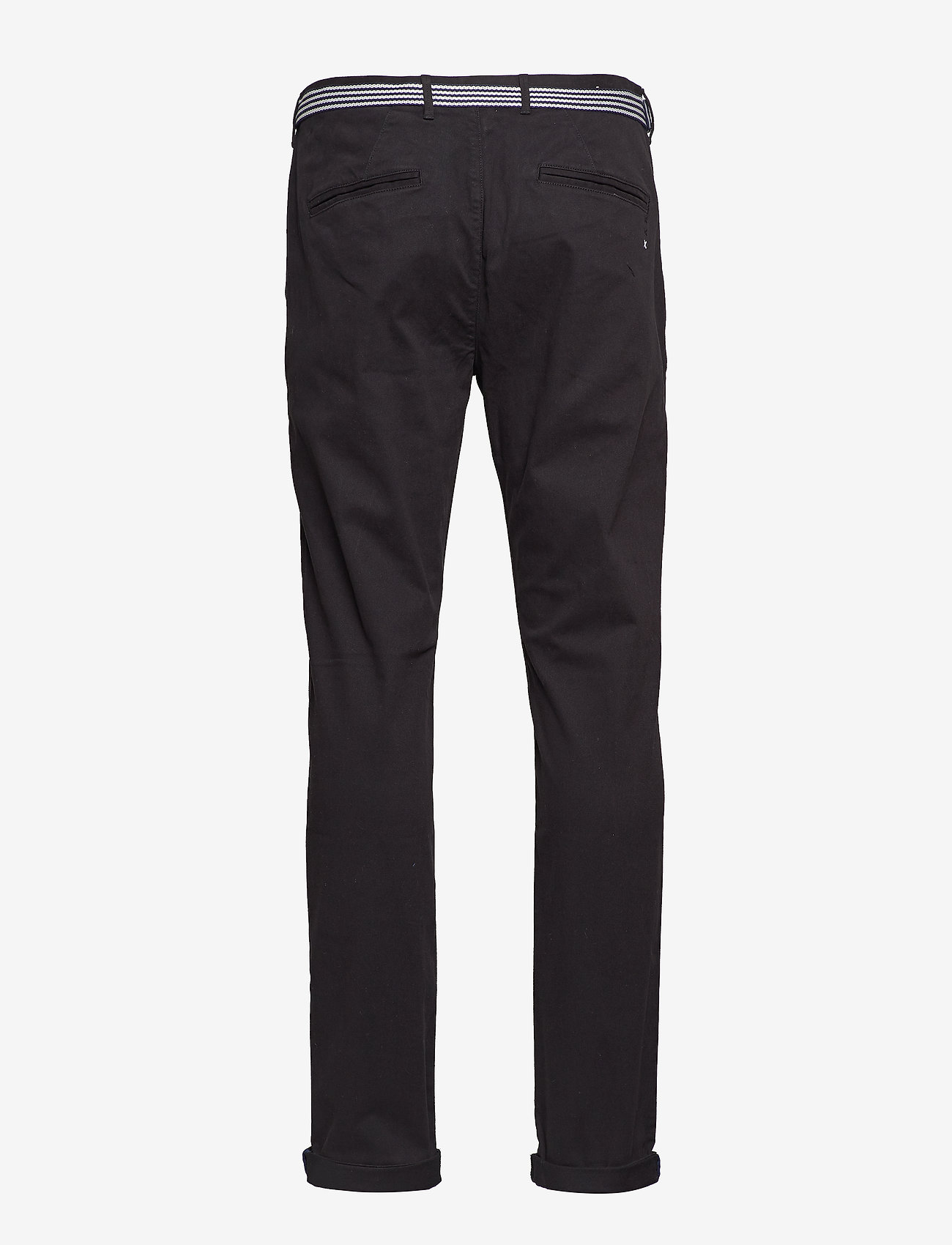 Scotch & Soda - Ams Blauw Stuart chino with belt in stretch peached quality - black - 1
