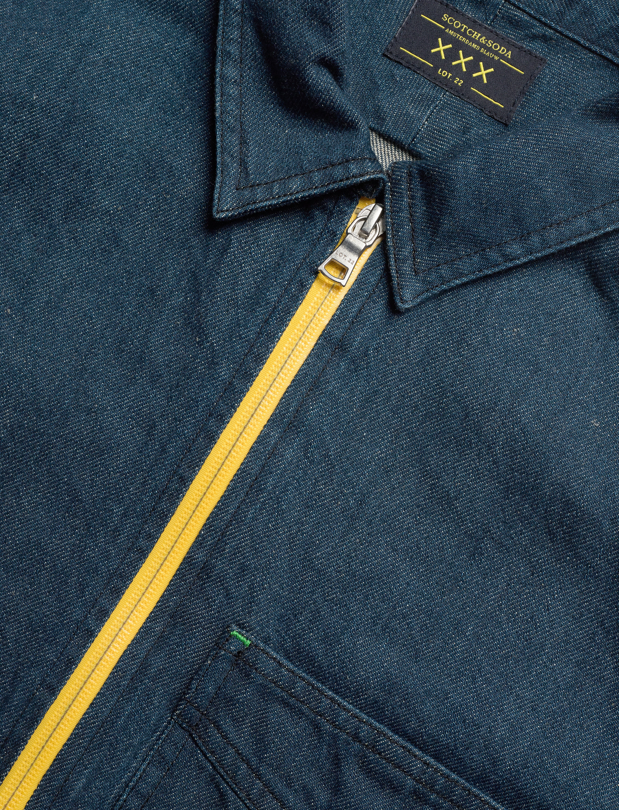 Scotch & Soda - Lot 22 popover denim worker shirt with contrast zipper - indigo - 3