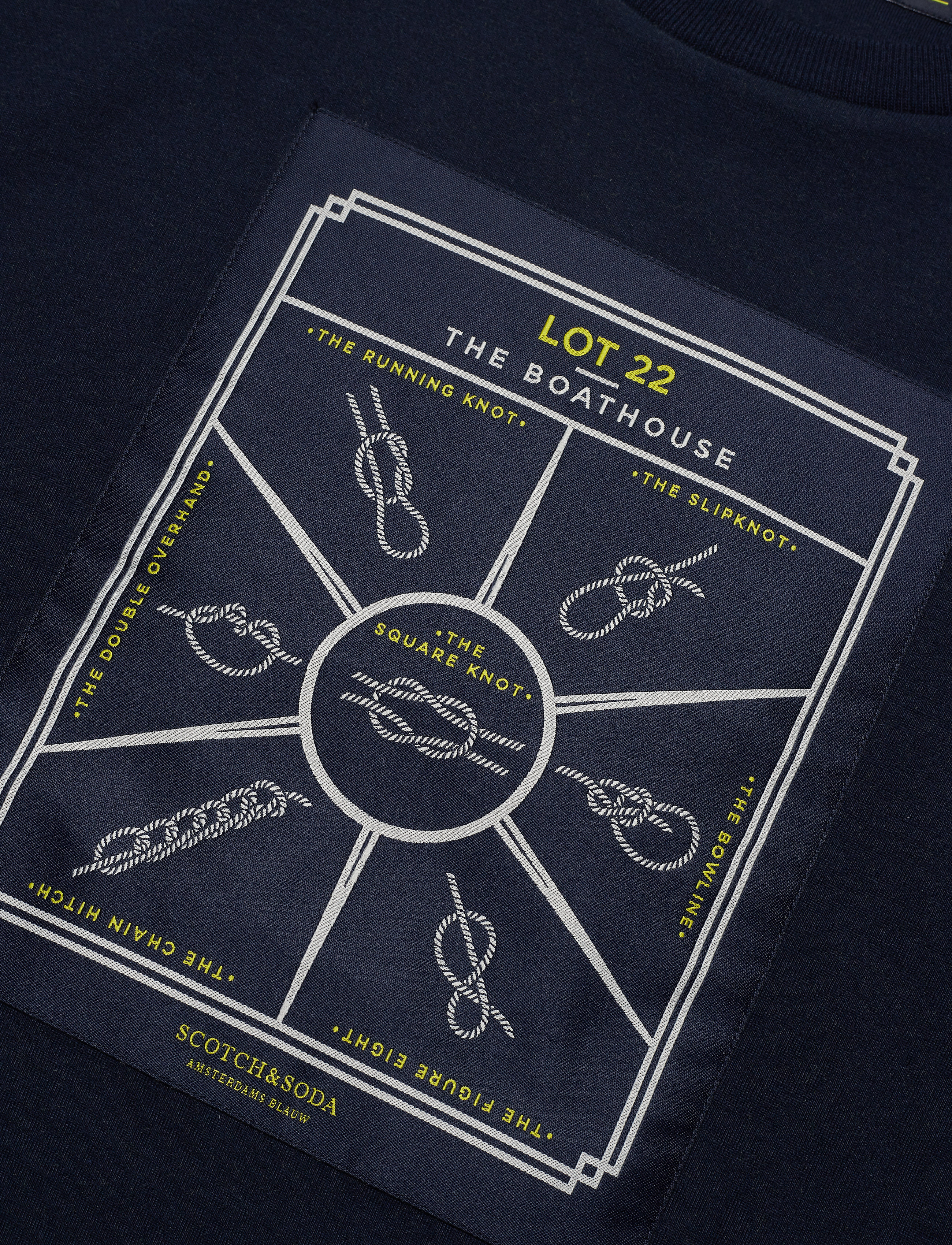 Scotch & Soda - Lot 22 bonded t-shirt in contrast colour - midnight - 2
