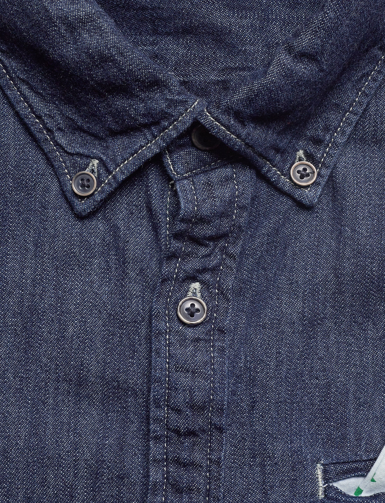 Scotch & Soda - Ams Blauw regular fit denim shirt with pochet pocket detail - indigo blue - 2