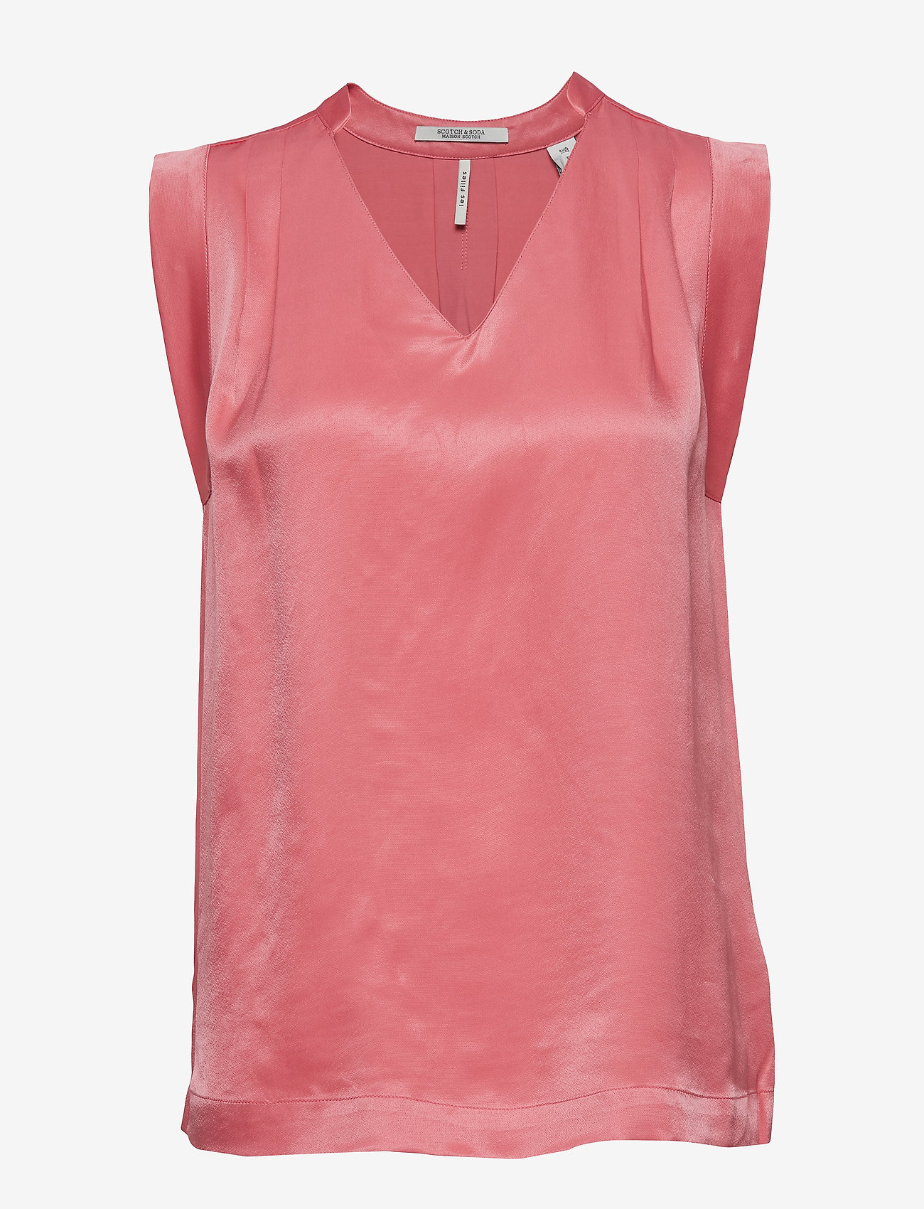 Scotch & Soda - Pleated sleeveless top in viscose quality - cadillac pink - 0