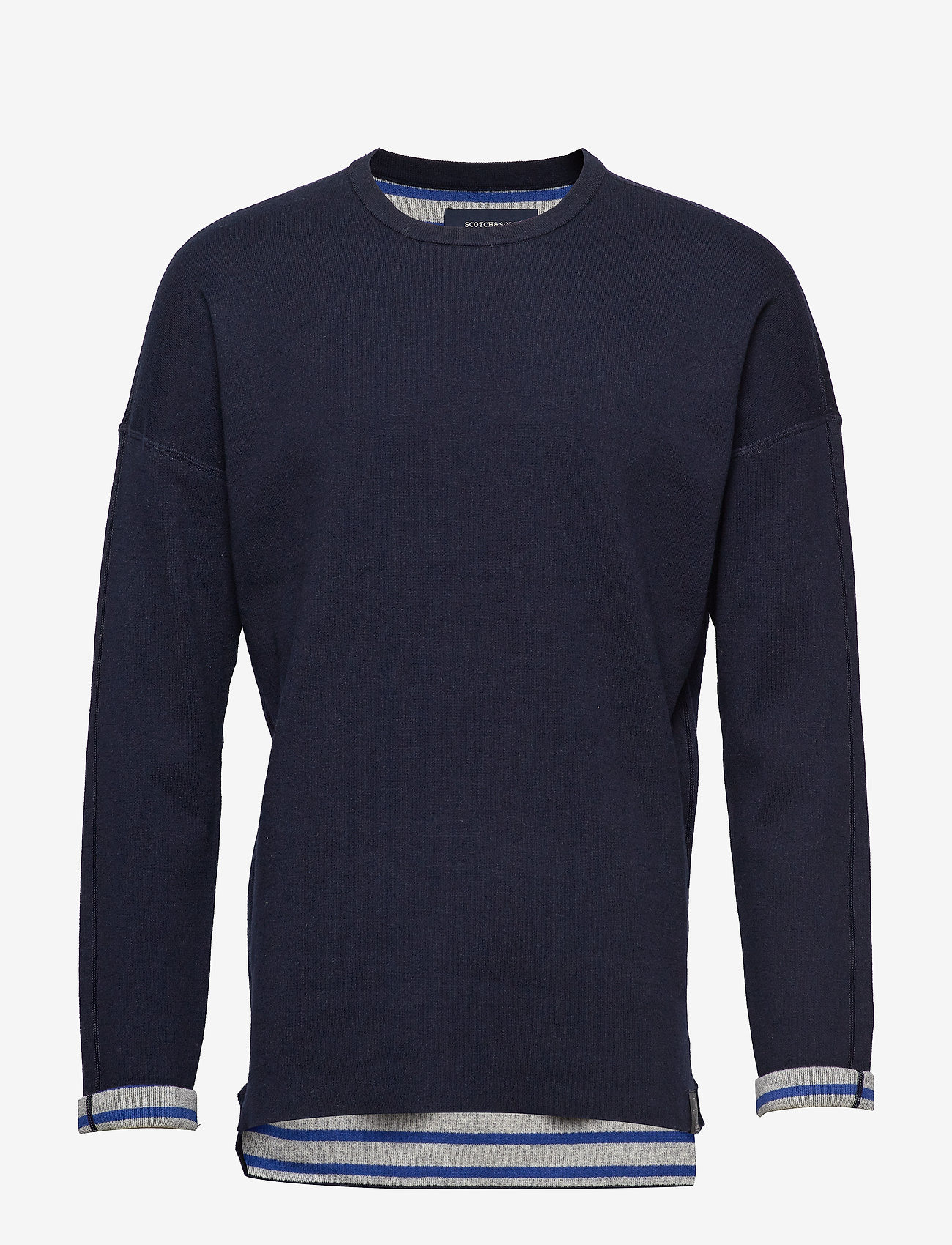 Scotch & Soda - Reversible crew neck pull in solid combined with stripe - combo a - 0